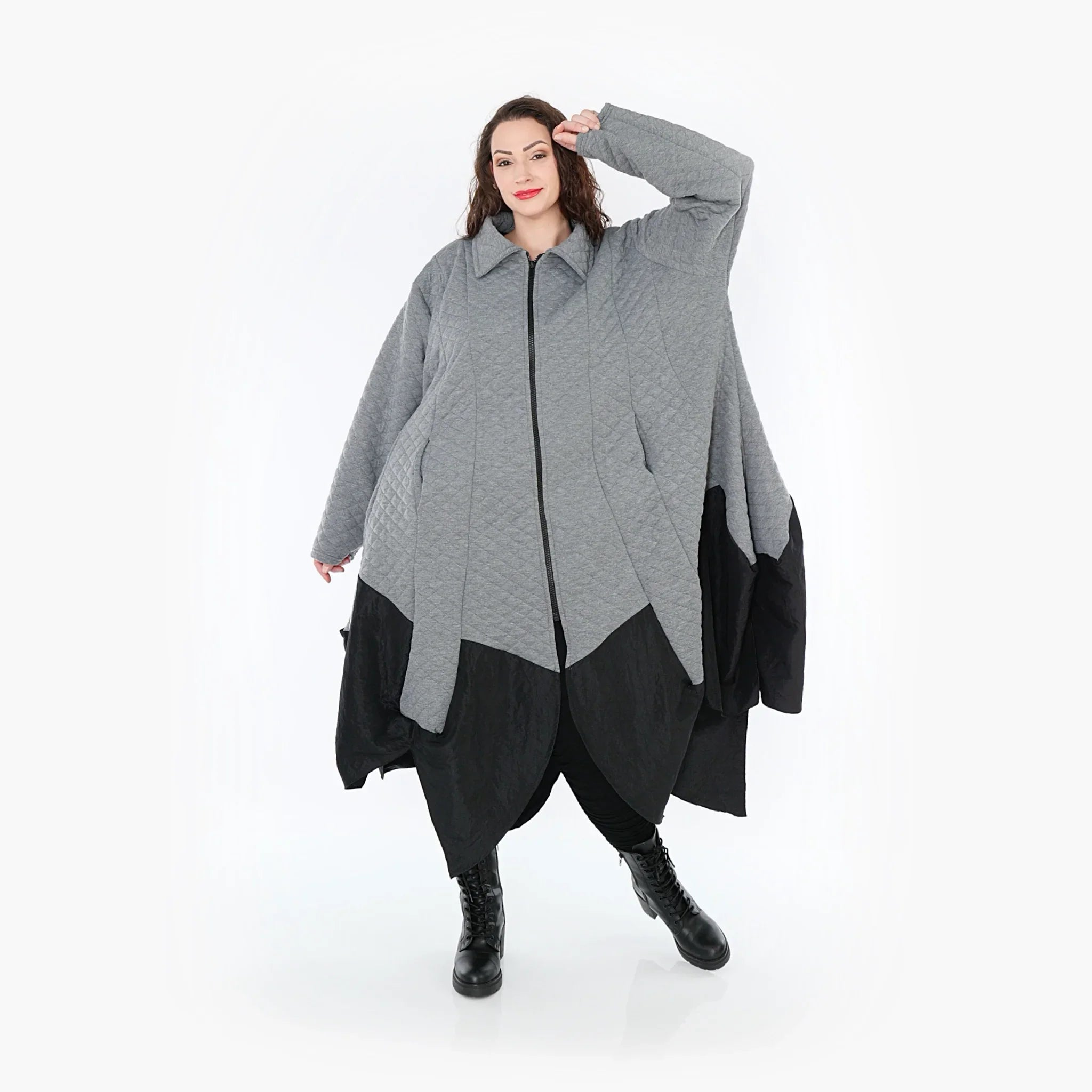 AKH Fashion Mantel 7003 Opulenta, Grau/Schwarz