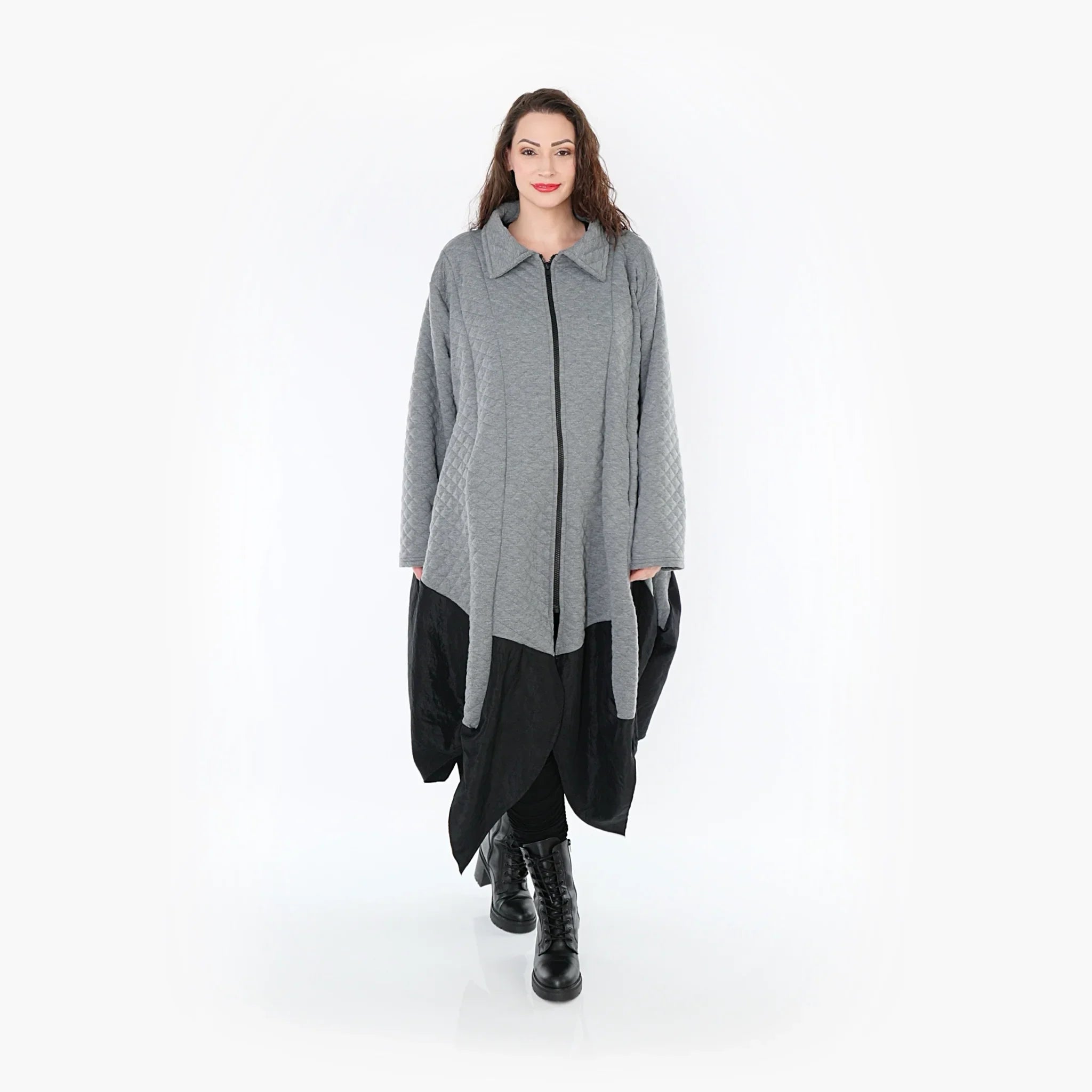 AKH Fashion Mantel 7003 Opulenta, Grau/Schwarz