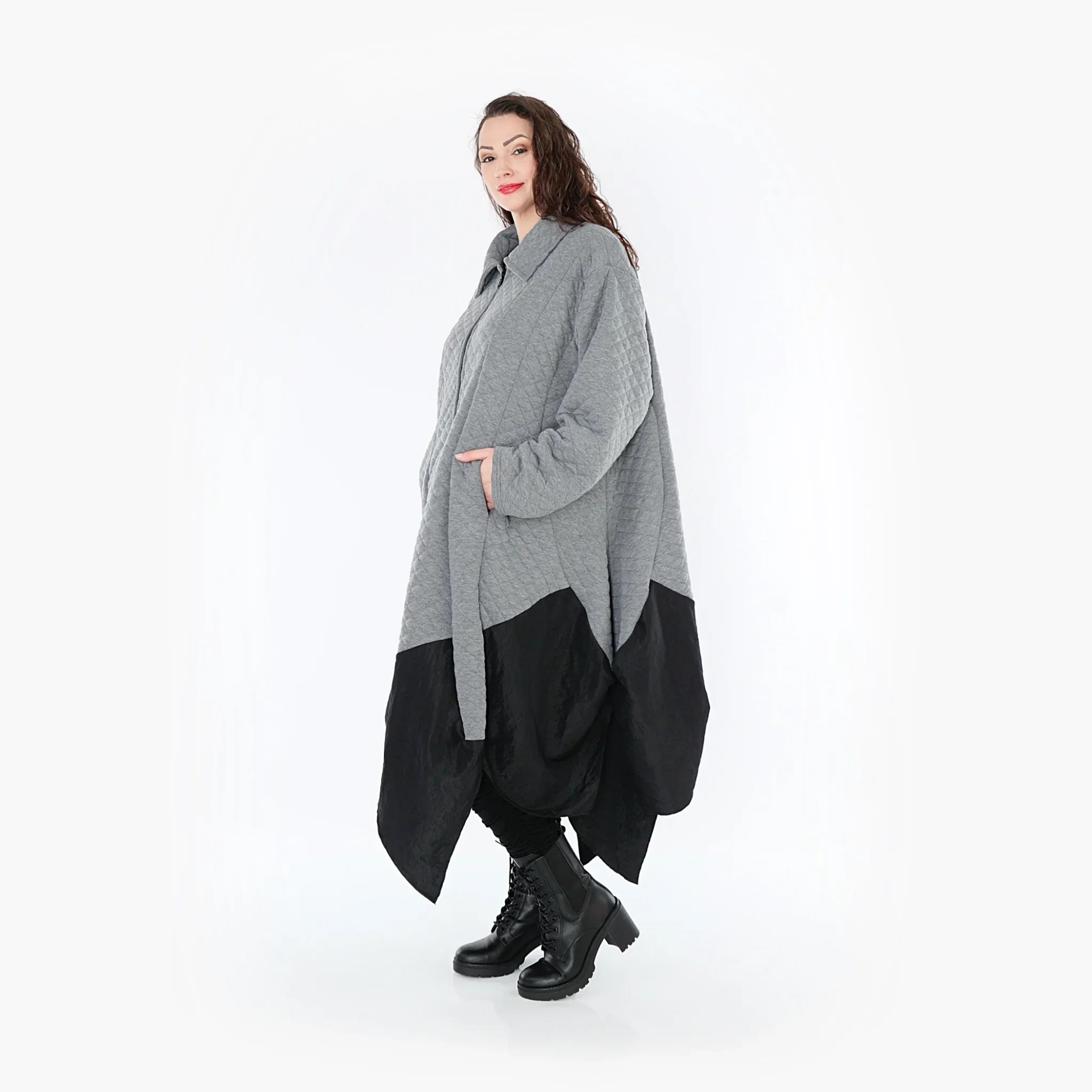 AKH Fashion Mantel 7003 Opulenta, Grau/Schwarz