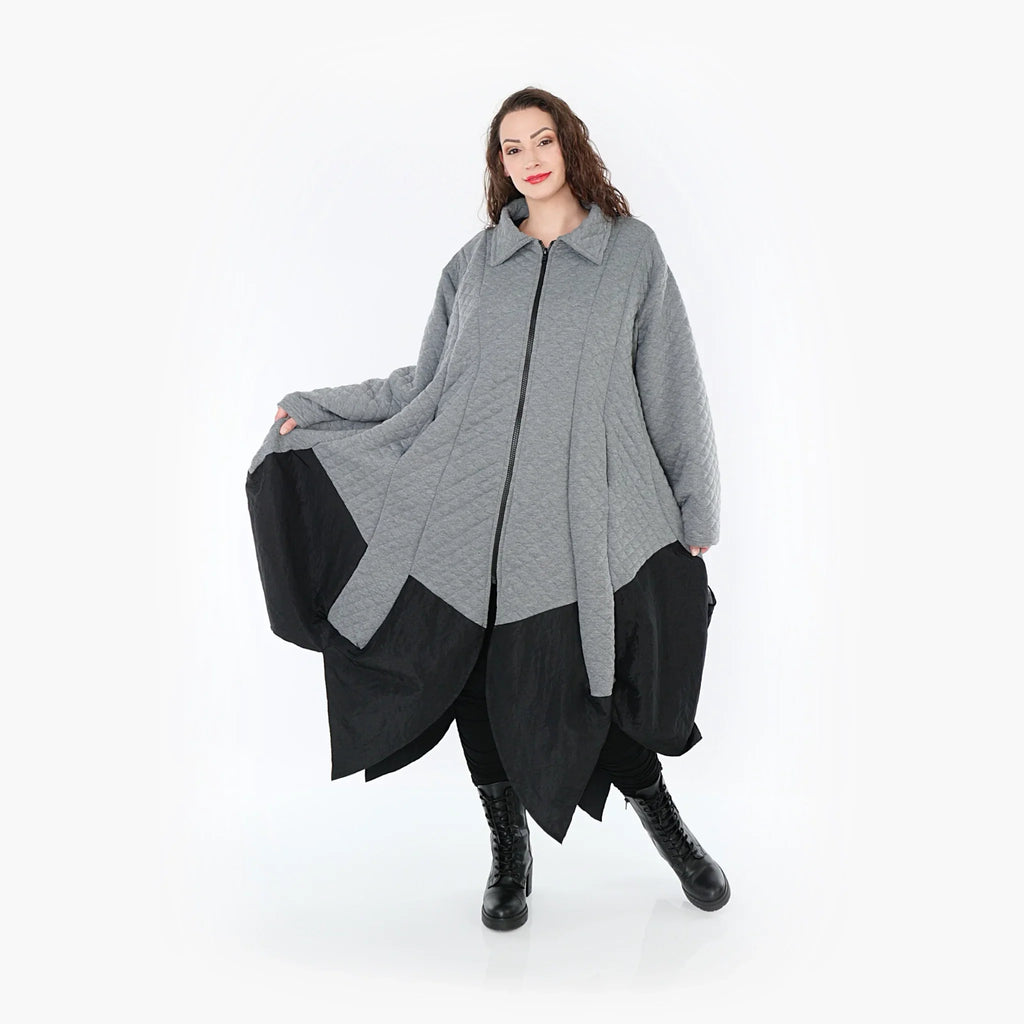 AKH Fashion Mantel 7003 Opulenta, Grau/Schwarz