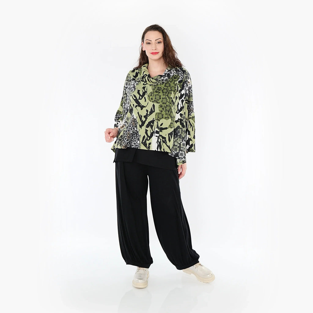 AKH Fashion Shirt 3019 Lyanna, Olive/Schwarz/Weiß