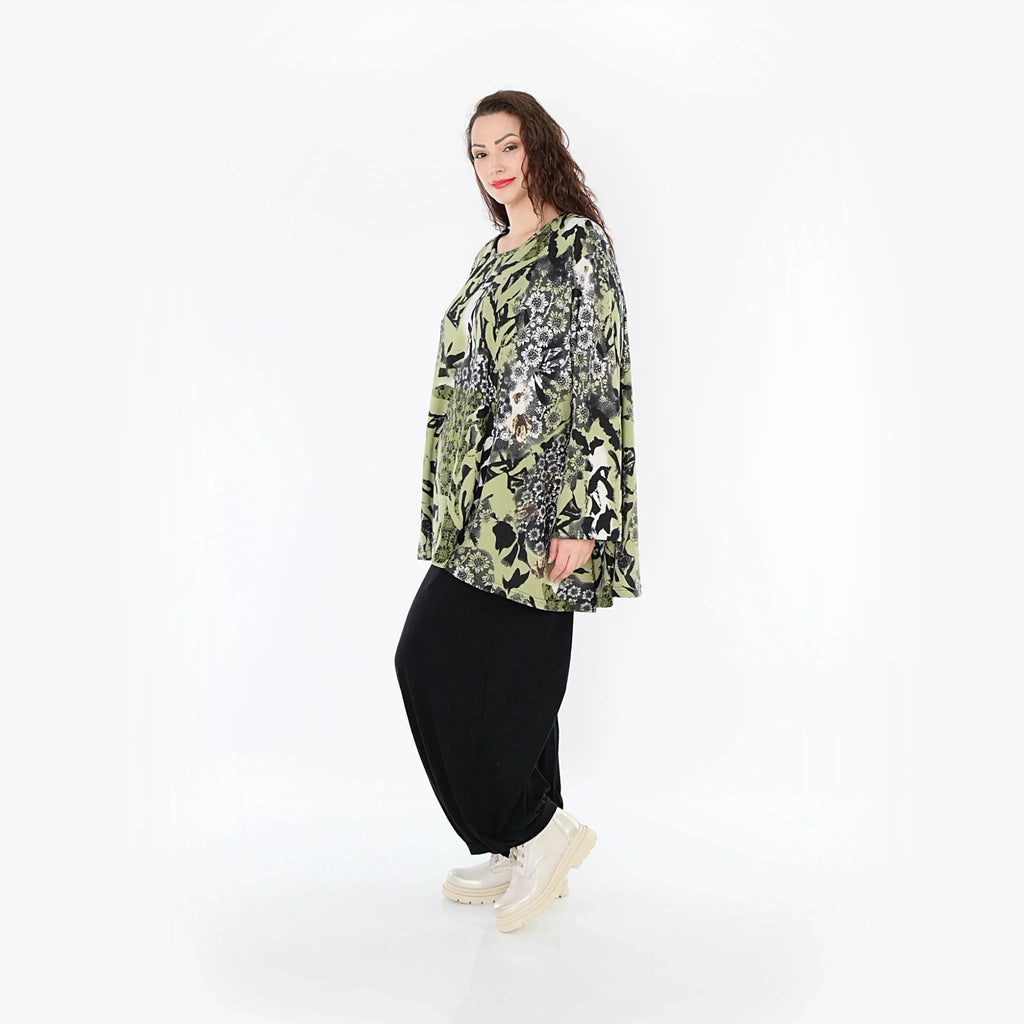 AKH Fashion Shirt 593 Lyanna, Olive/Schwarz/Weiß