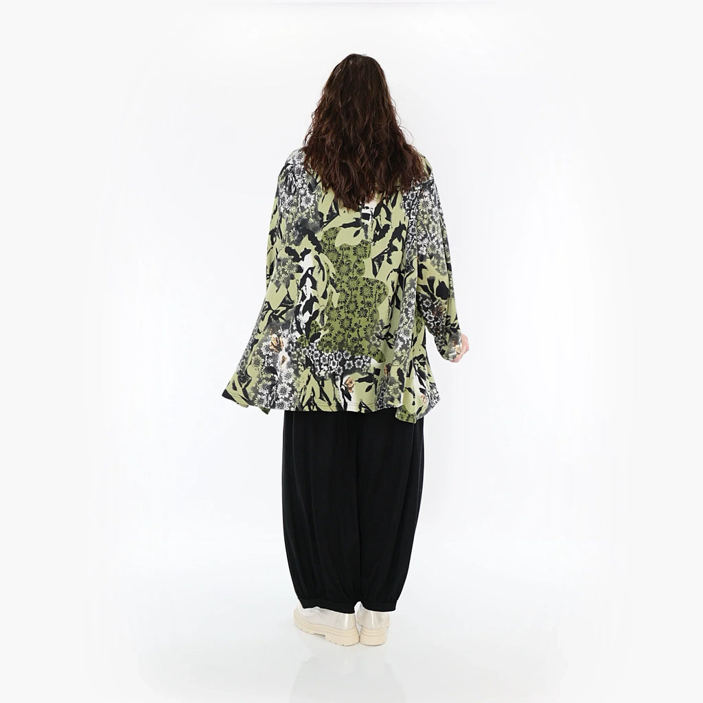 AKH Fashion Shirt 593 Lyanna, Olive/Schwarz/Weiß