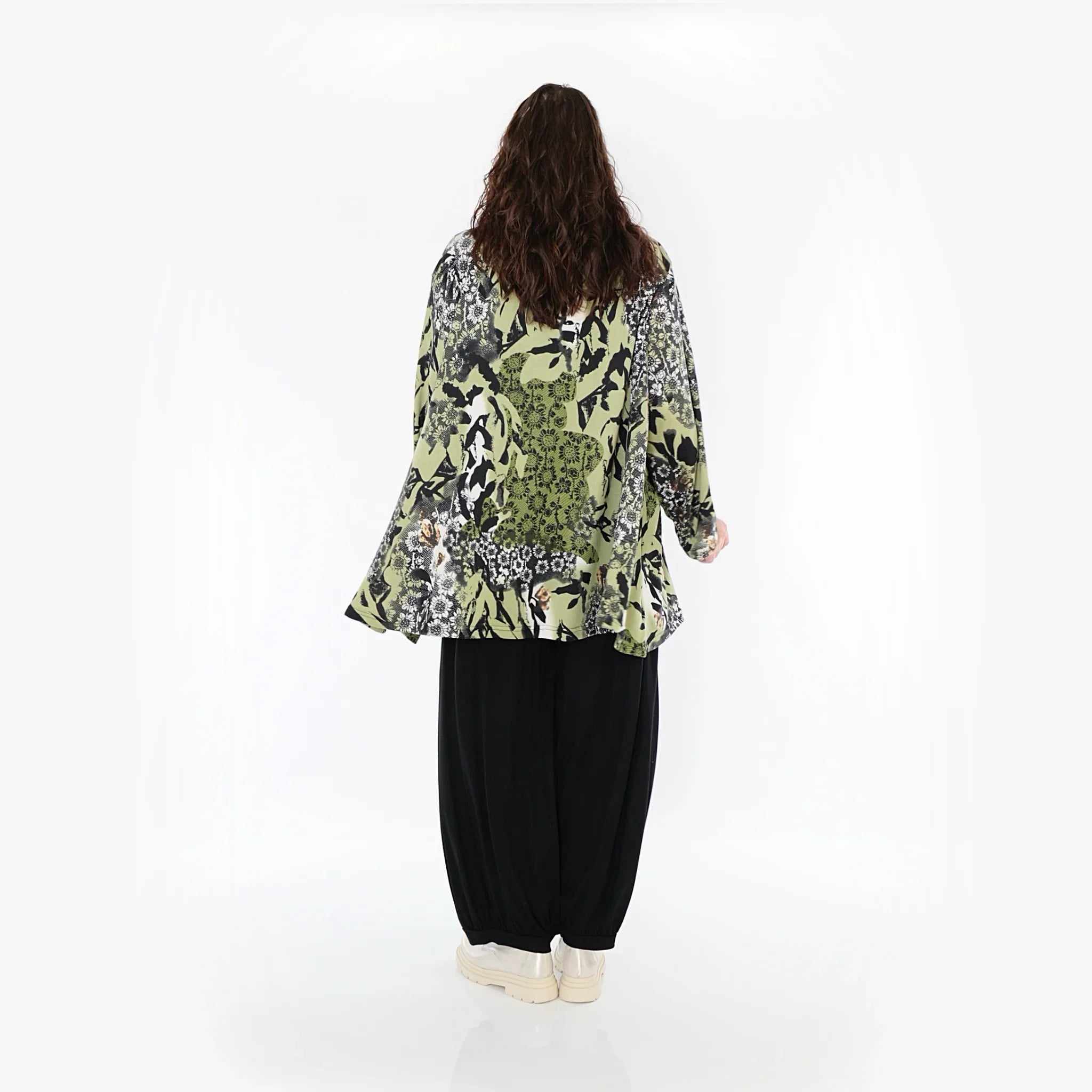 AKH Fashion Shirt 593 Lyanna, Olive/Schwarz/Weiß