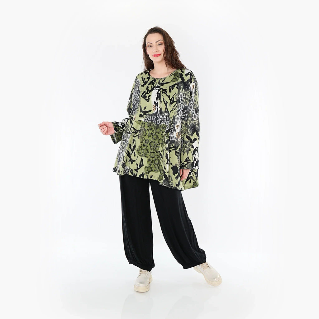 AKH Fashion Shirt 593 Lyanna, Olive/Schwarz/Weiß