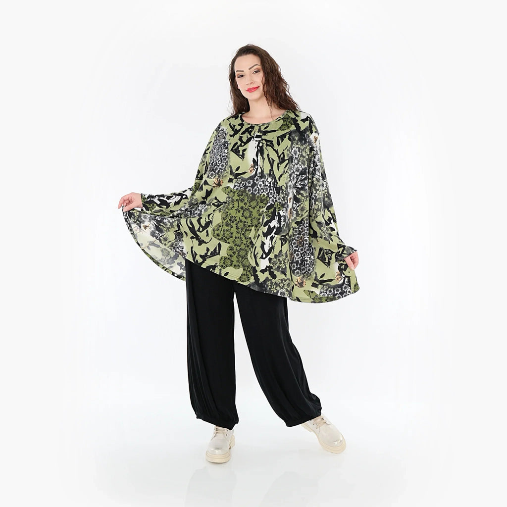 AKH Fashion Shirt 593 Lyanna, Olive/Schwarz/Weiß