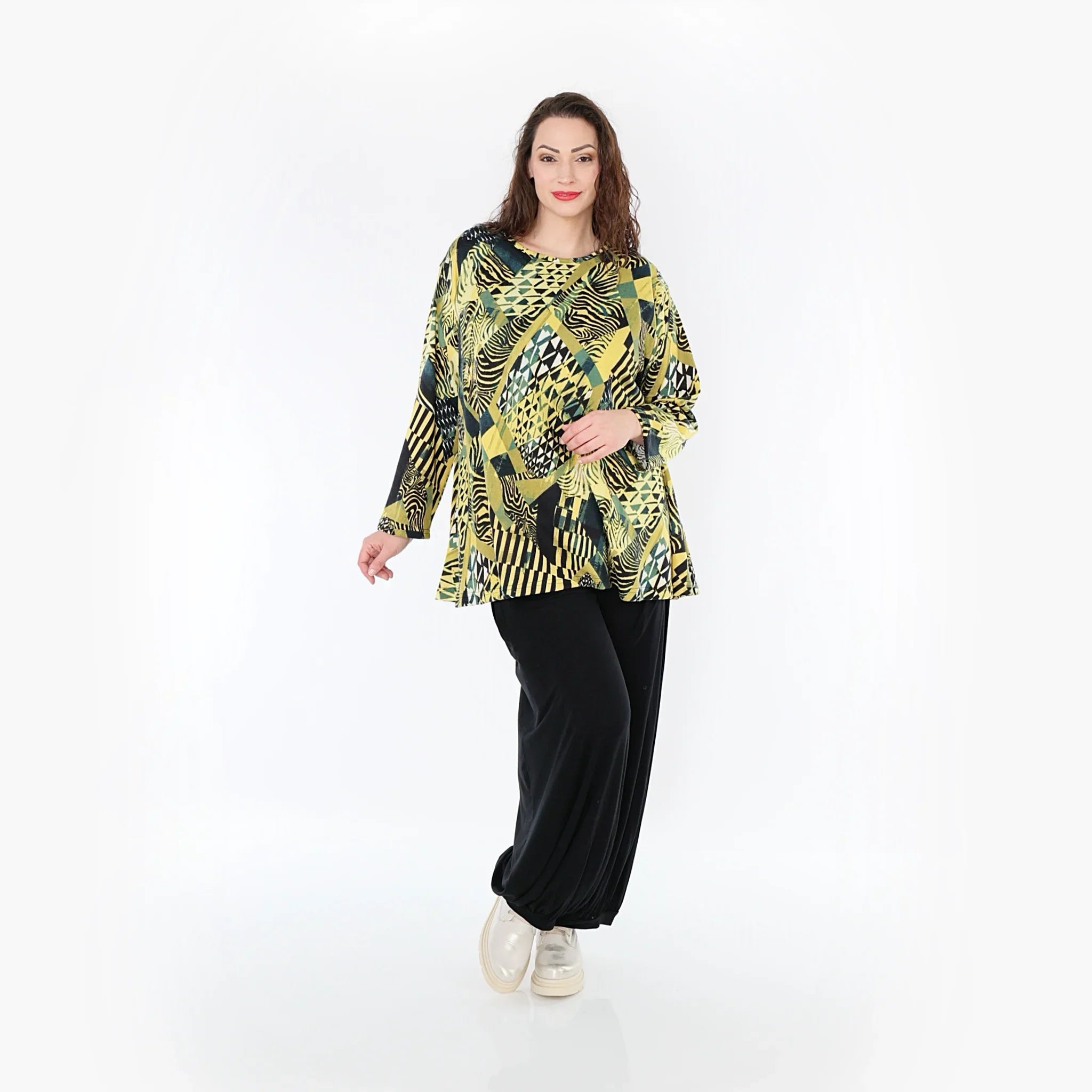 Chemise AKH 1892, moutarde-olive-noir