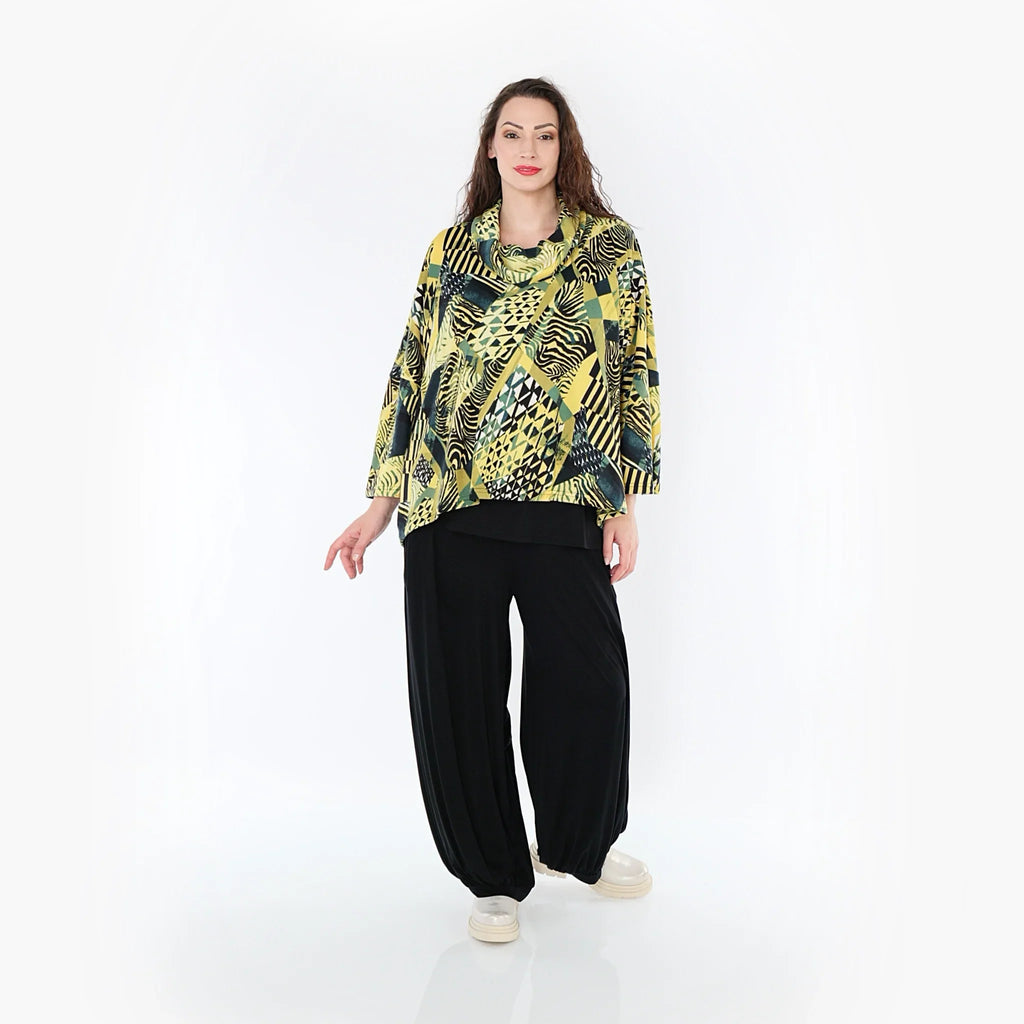 AKH Fashion Shirt 3019 Aviana, Senf/Olive/Schwarz
