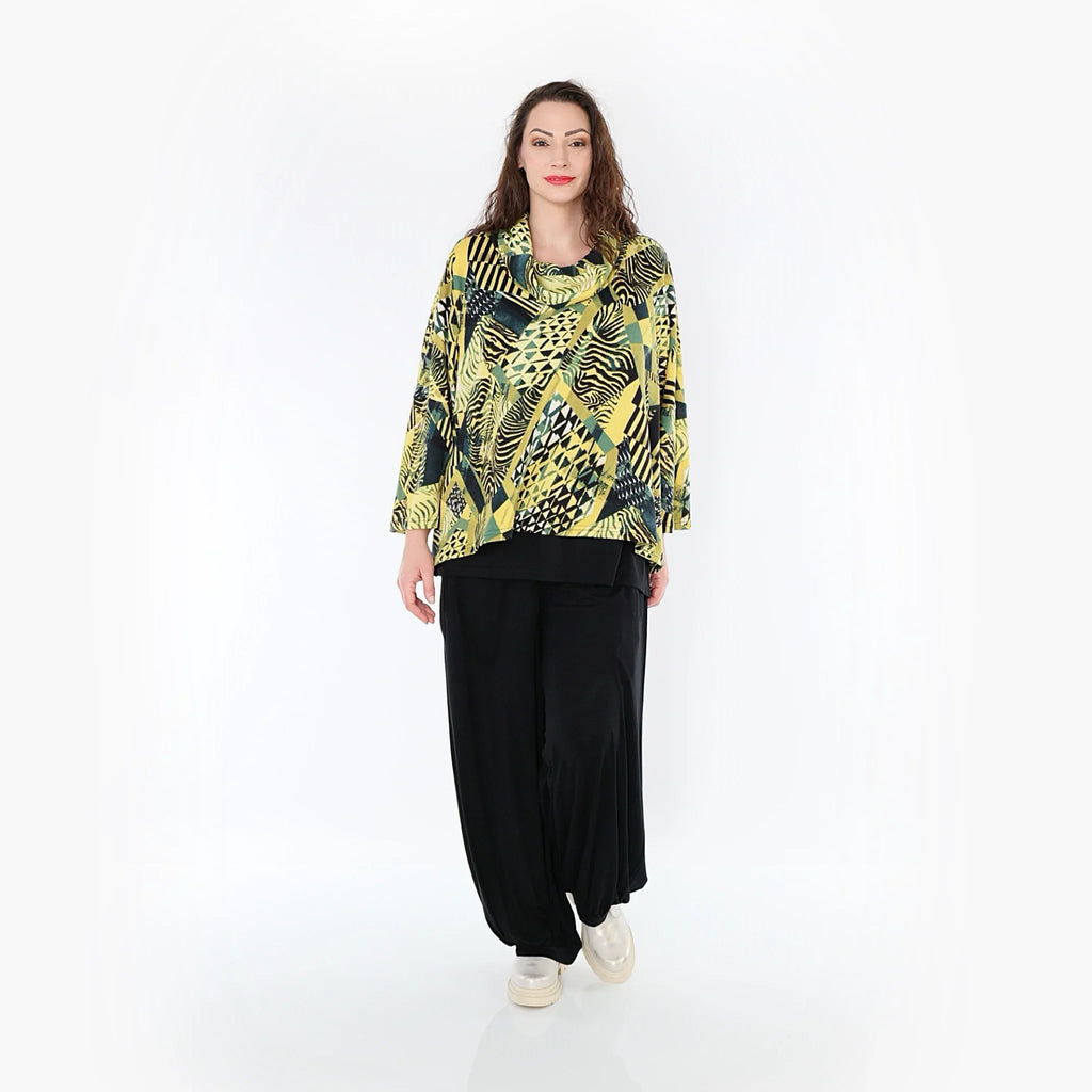 AKH Fashion Shirt 3019 Aviana, Senf/Olive/Schwarz