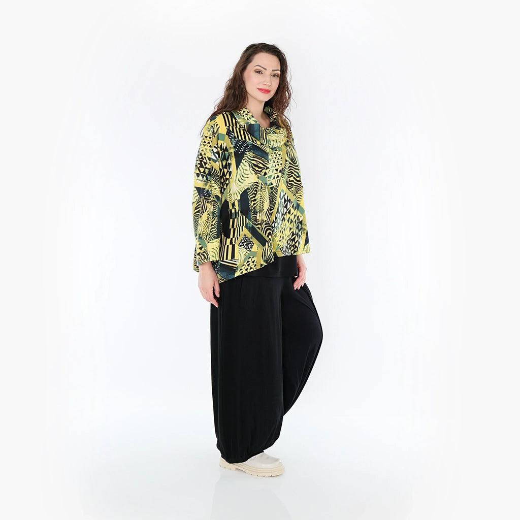 AKH Fashion Shirt 3019 Aviana, Senf/Olive/Schwarz