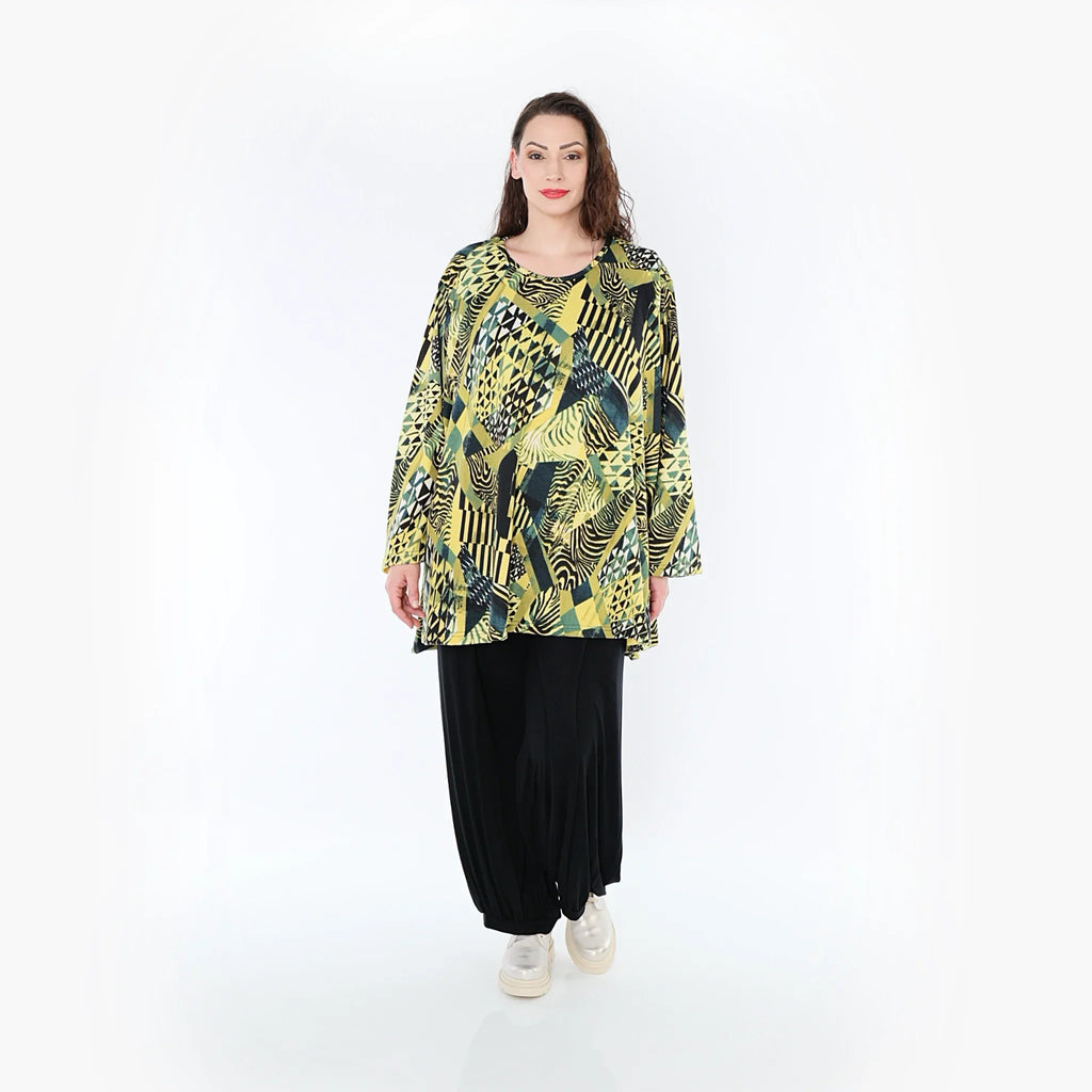 AKH 593 Big Shirt, Mustard-Olive-Black