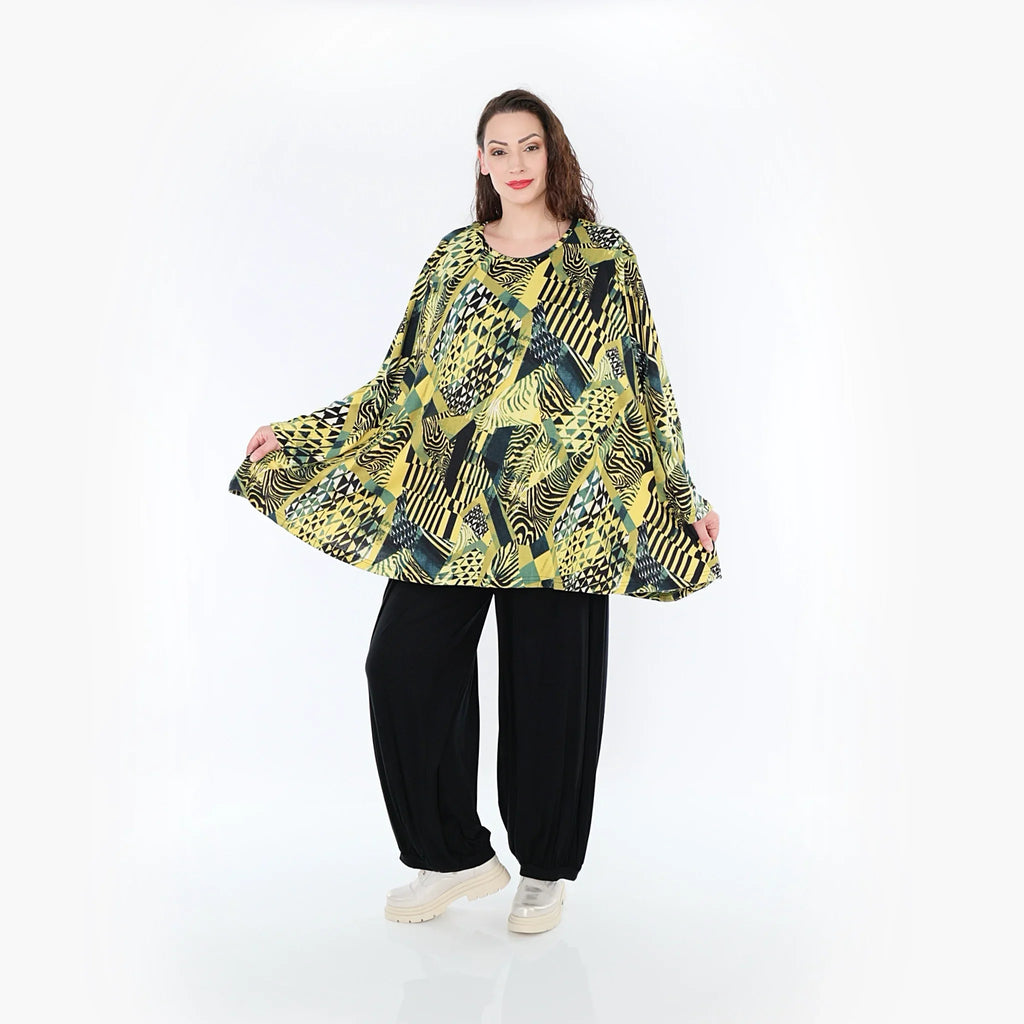 AKH 593 Big Shirt, Mustard-Olive-Black
