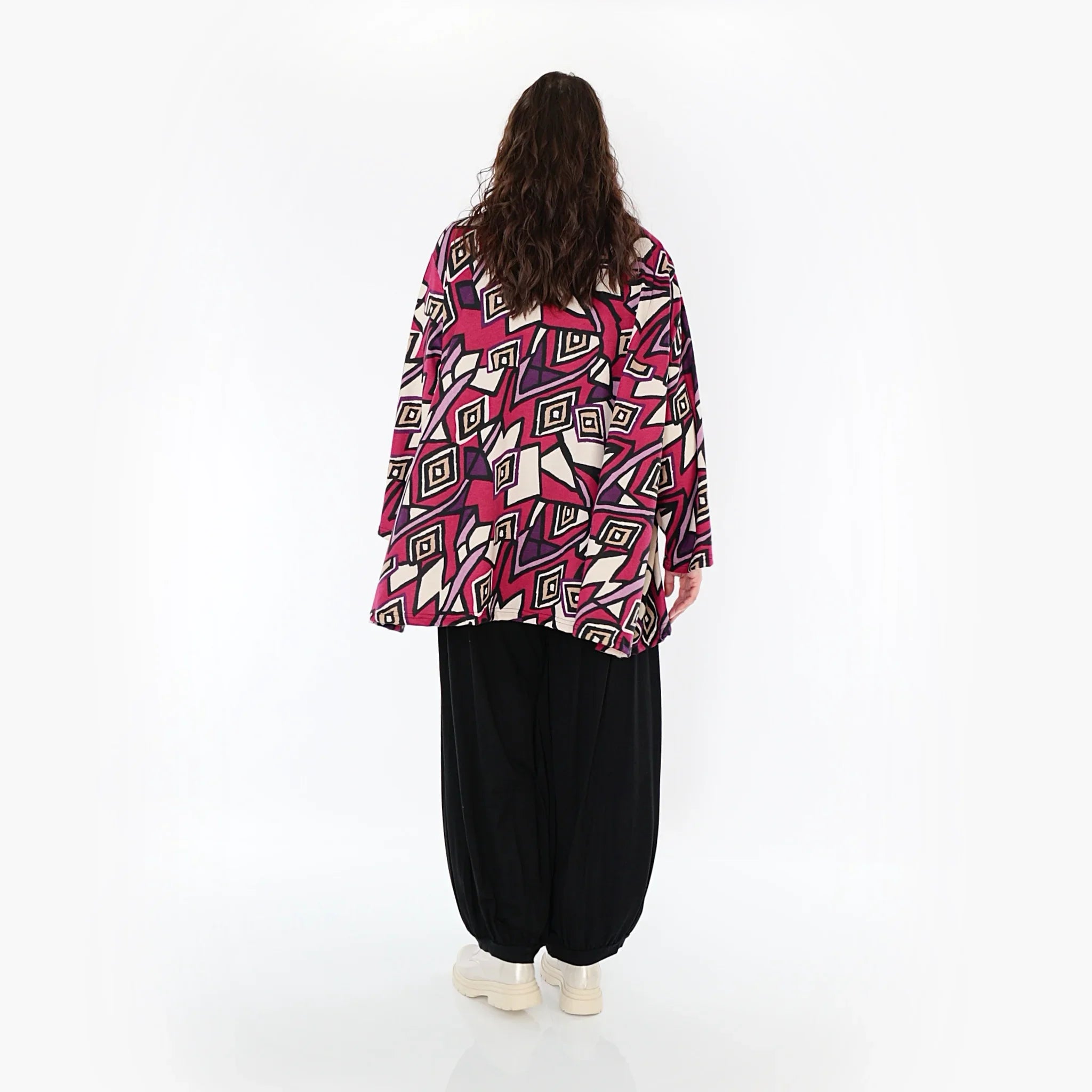 Chemise AKH 593 Big, fuchsia-noir-crème