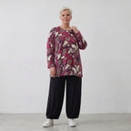 AKH Fashion Shirt 1892 Lillia, Fuchsia/Schwarz/Creme
