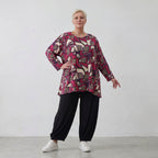 AKH Fashion Shirt 593 Lillia, Fuchsia/Schwarz/Creme