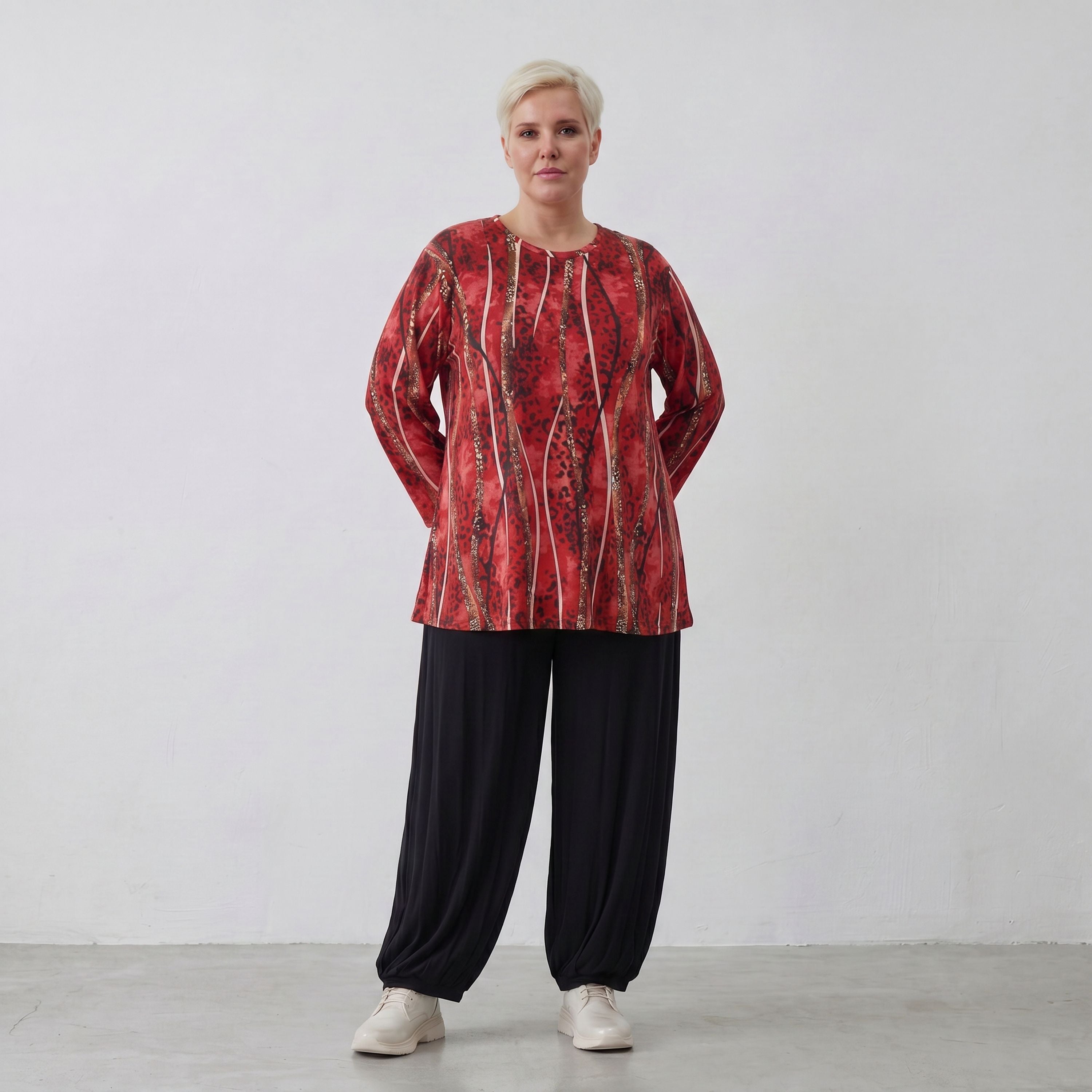 Chemise AKH 1892, rouge-cognac-noir