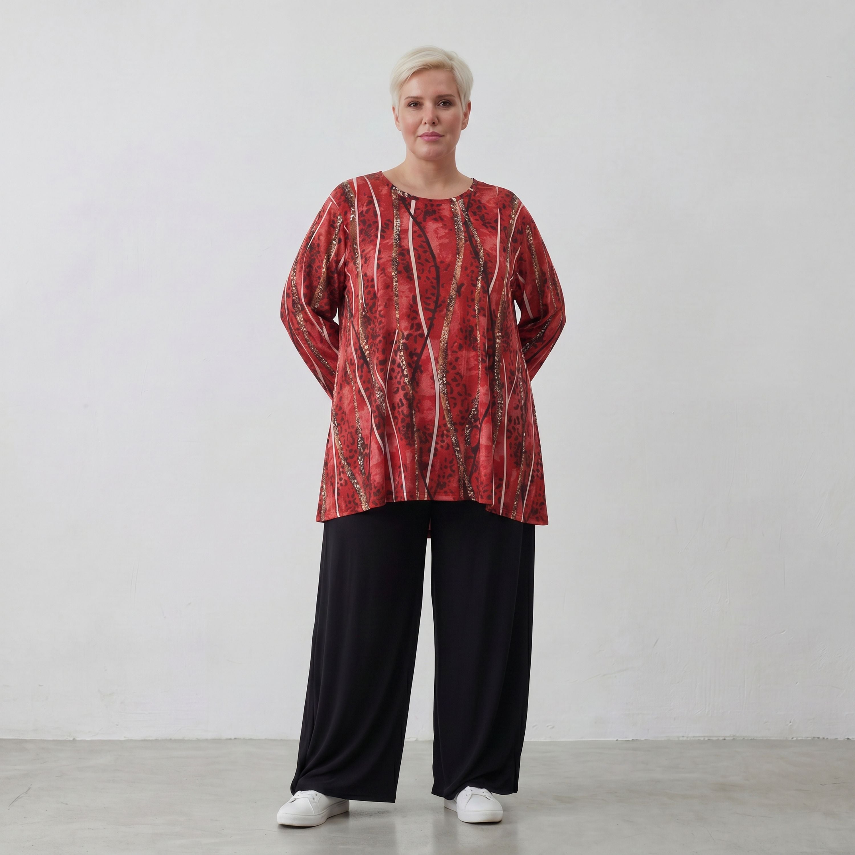 AKH Fashion Shirt 593 Meera, Rot/Cognac/Schwarz