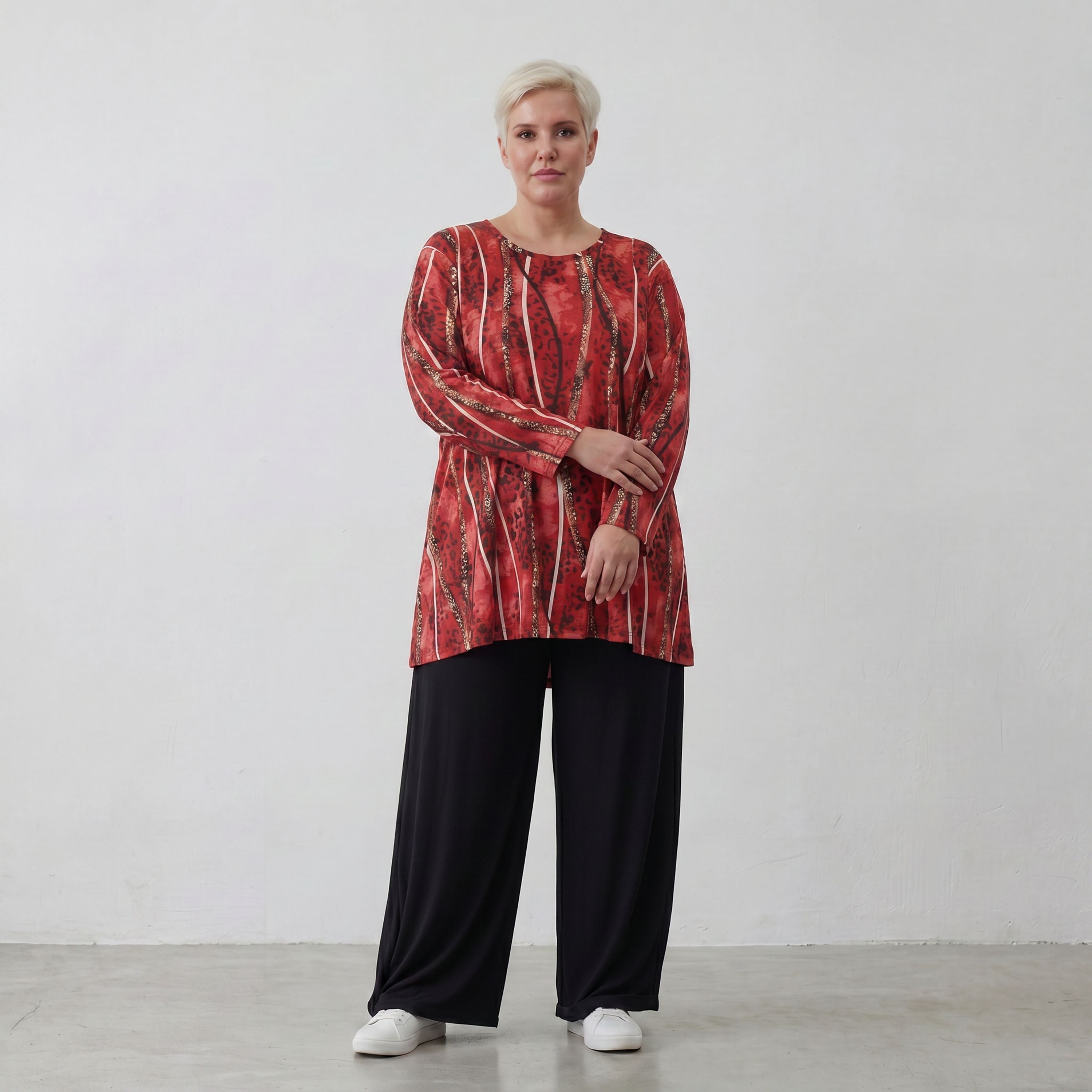 AKH Fashion Shirt 593 Meera, Rot/Cognac/Schwarz
