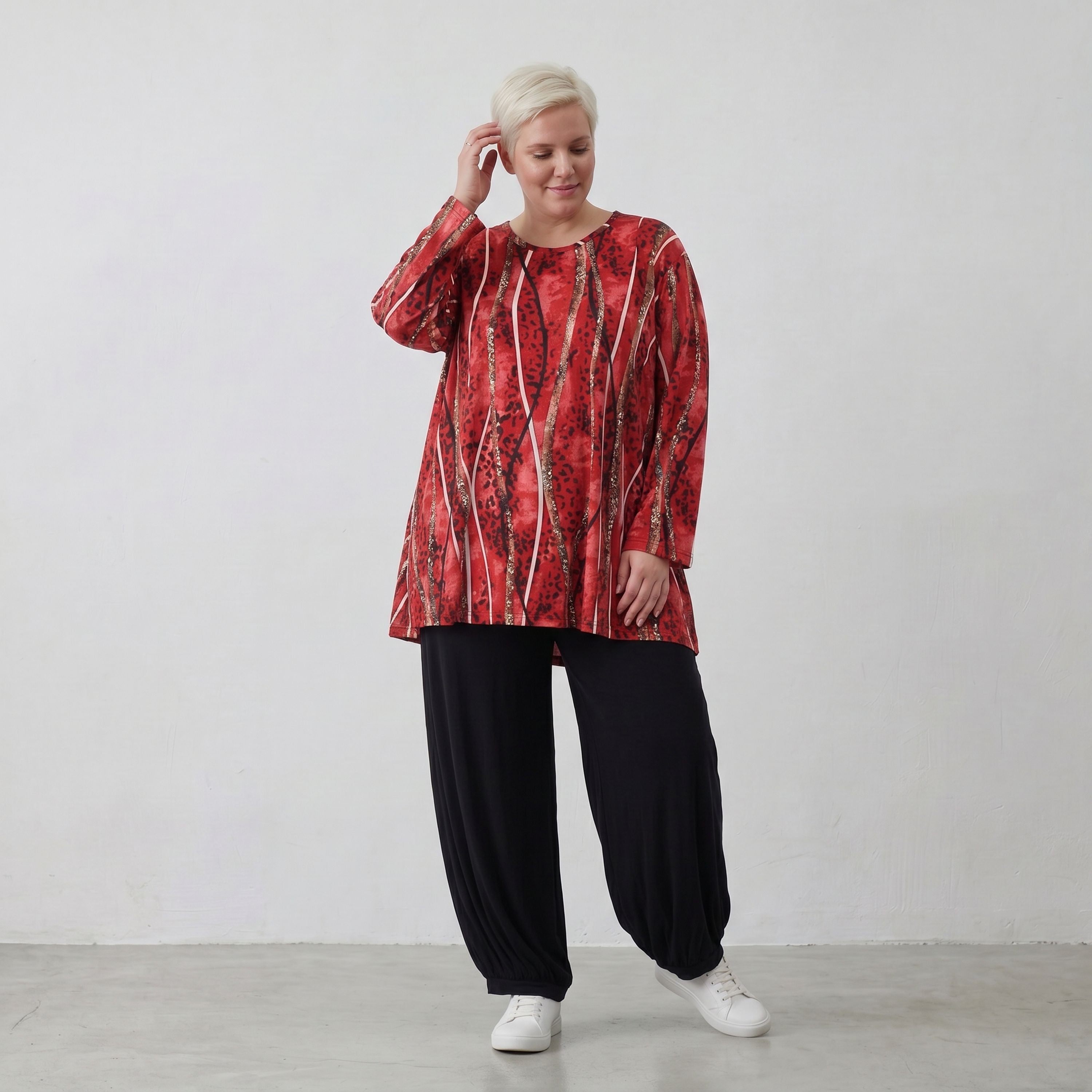 AKH Fashion Shirt 593 Meera, Rot/Cognac/Schwarz