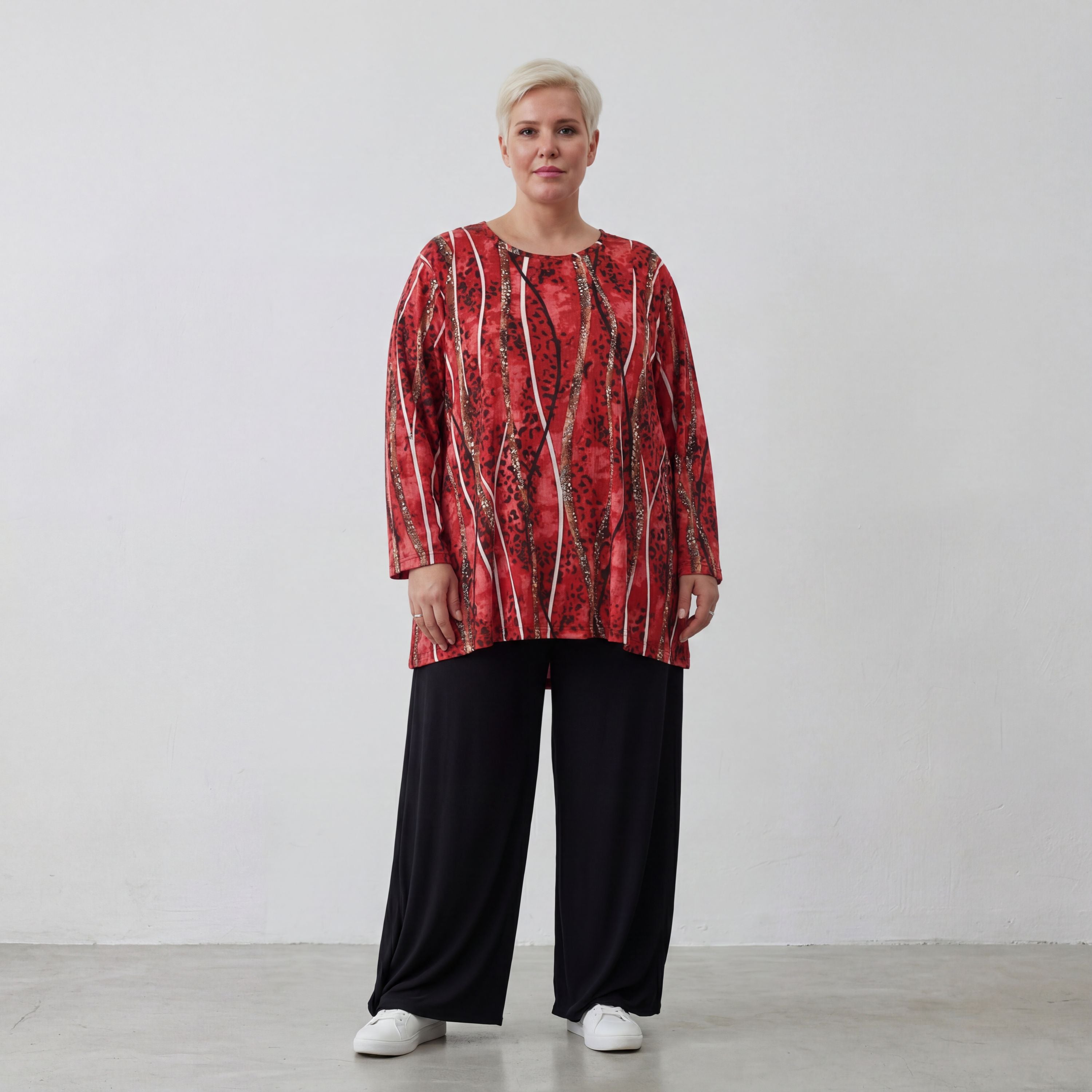 AKH Fashion Shirt 593 Meera, Rot/Cognac/Schwarz