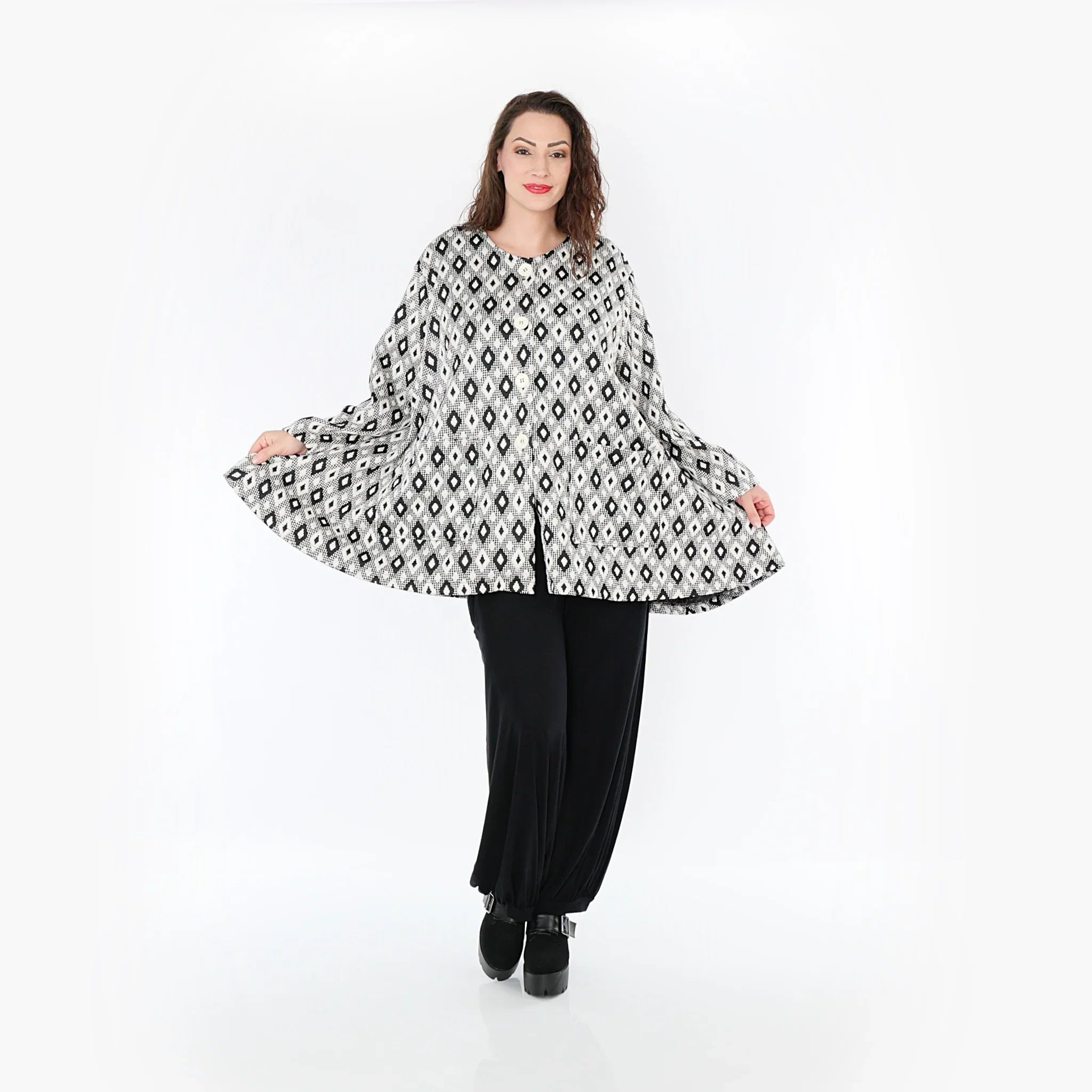 AKH Fashion Jacke 1382 Joyce, Weiß/Schwarz