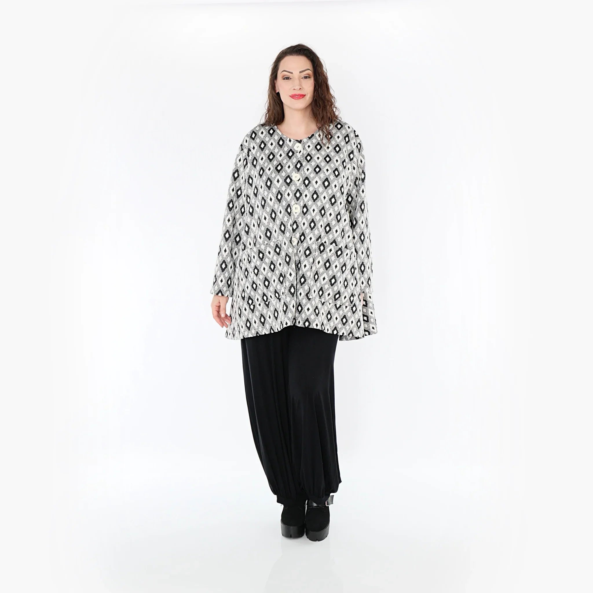 AKH Fashion Jacke 1382 Joyce, Weiß/Schwarz