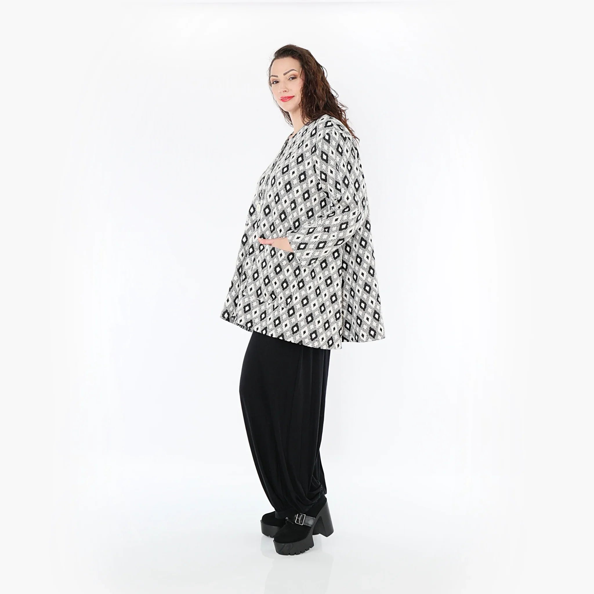 AKH Fashion Jacke 1382 Joyce, Weiß/Schwarz