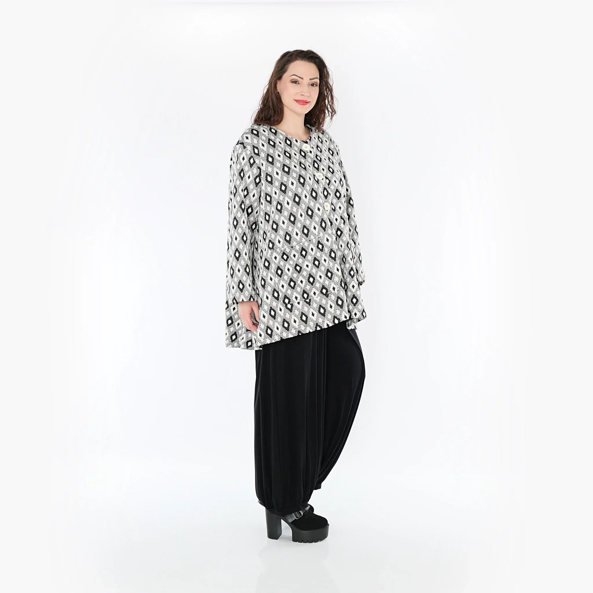 AKH Fashion Jacke 1382 Joyce, Weiß/Schwarz