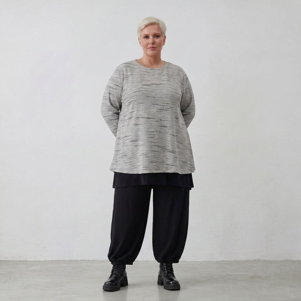 AKH Fashion Shirt 1892 Rosie, Grau/Schwarz