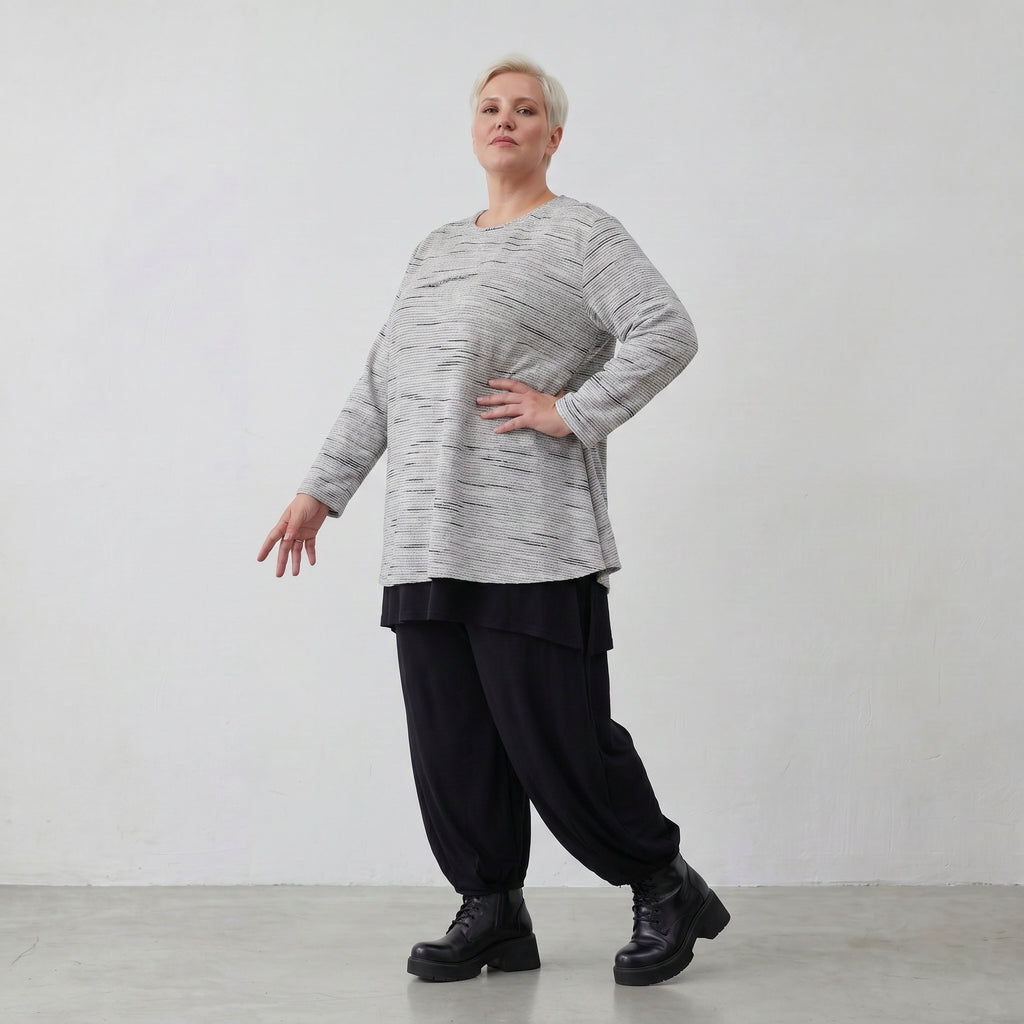 AKH Fashion Shirt 1892 Rosie, Grau/Schwarz