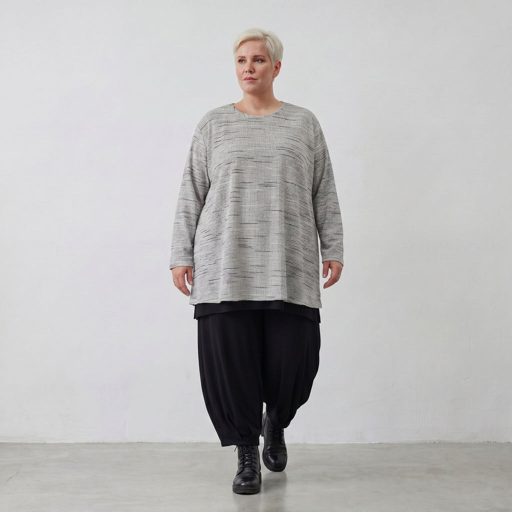 AKH Fashion Shirt 593 Rosie, Grau/Schwarz