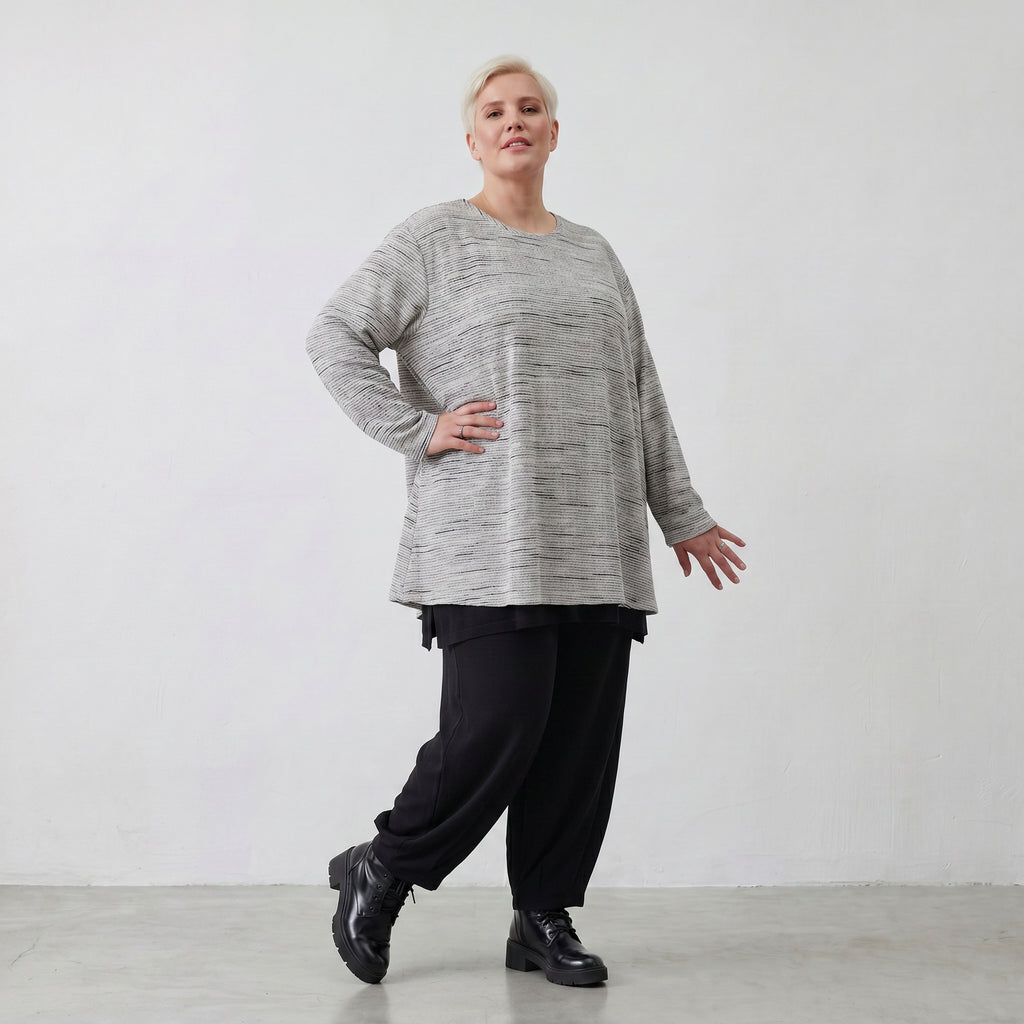 AKH Fashion Shirt 593 Rosie, Grau/Schwarz
