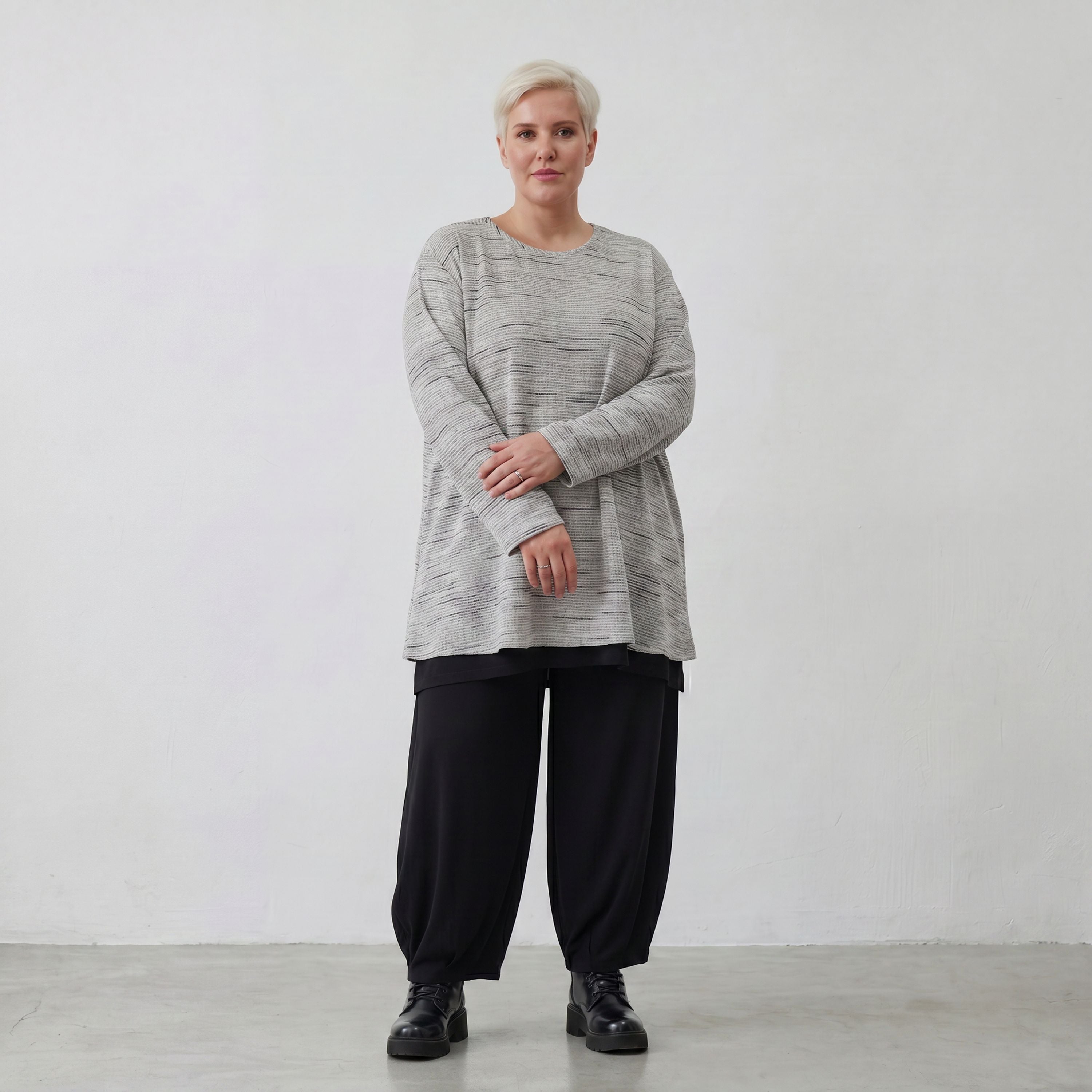 AKH Fashion Shirt 593 Rosie, Grau/Schwarz