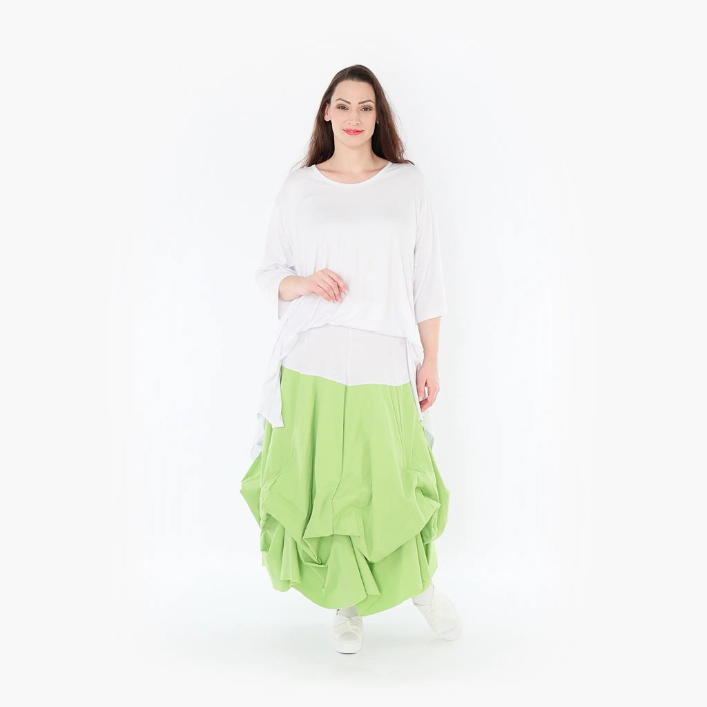 AKH Fashion Skirt 7559 Hellena, Apple Green/White