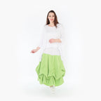 AKH Fashion Skirt 7559 Hellena, Apple Green/White