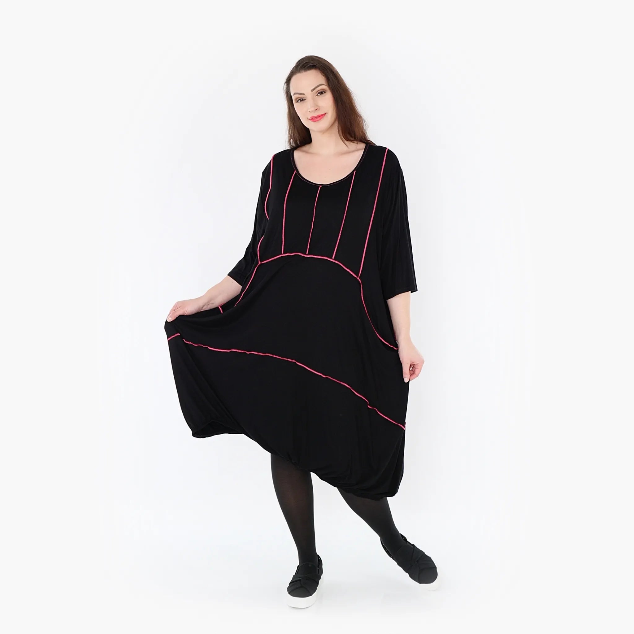 Robe AKH 6564, Noir-Fuchsia