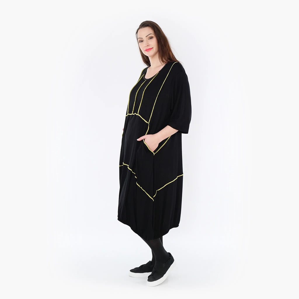 AKH Fashion Kleid 6564 Thea, Schwarz/Gelb