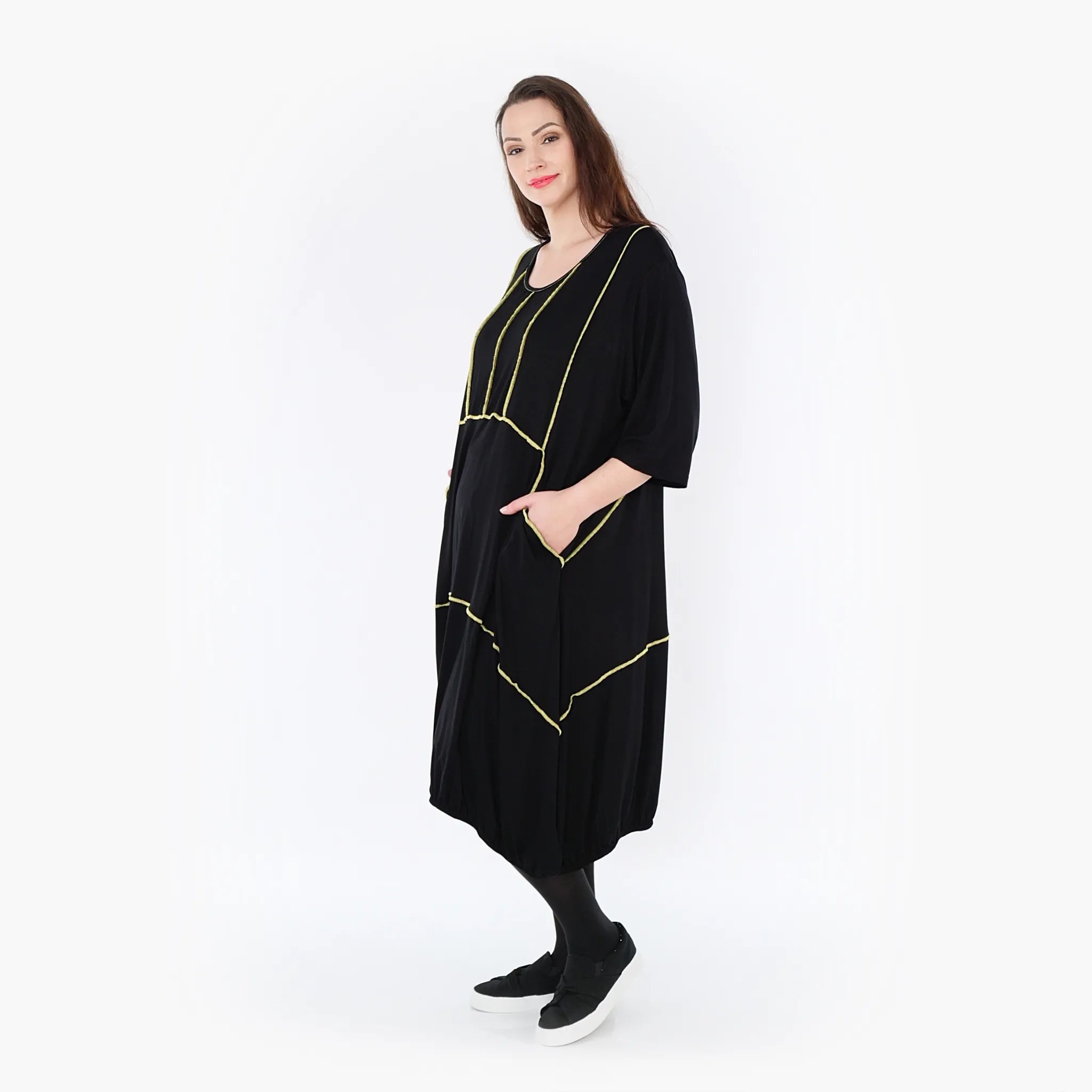 AKH Fashion Kleid 6564 Thea, Schwarz/Gelb