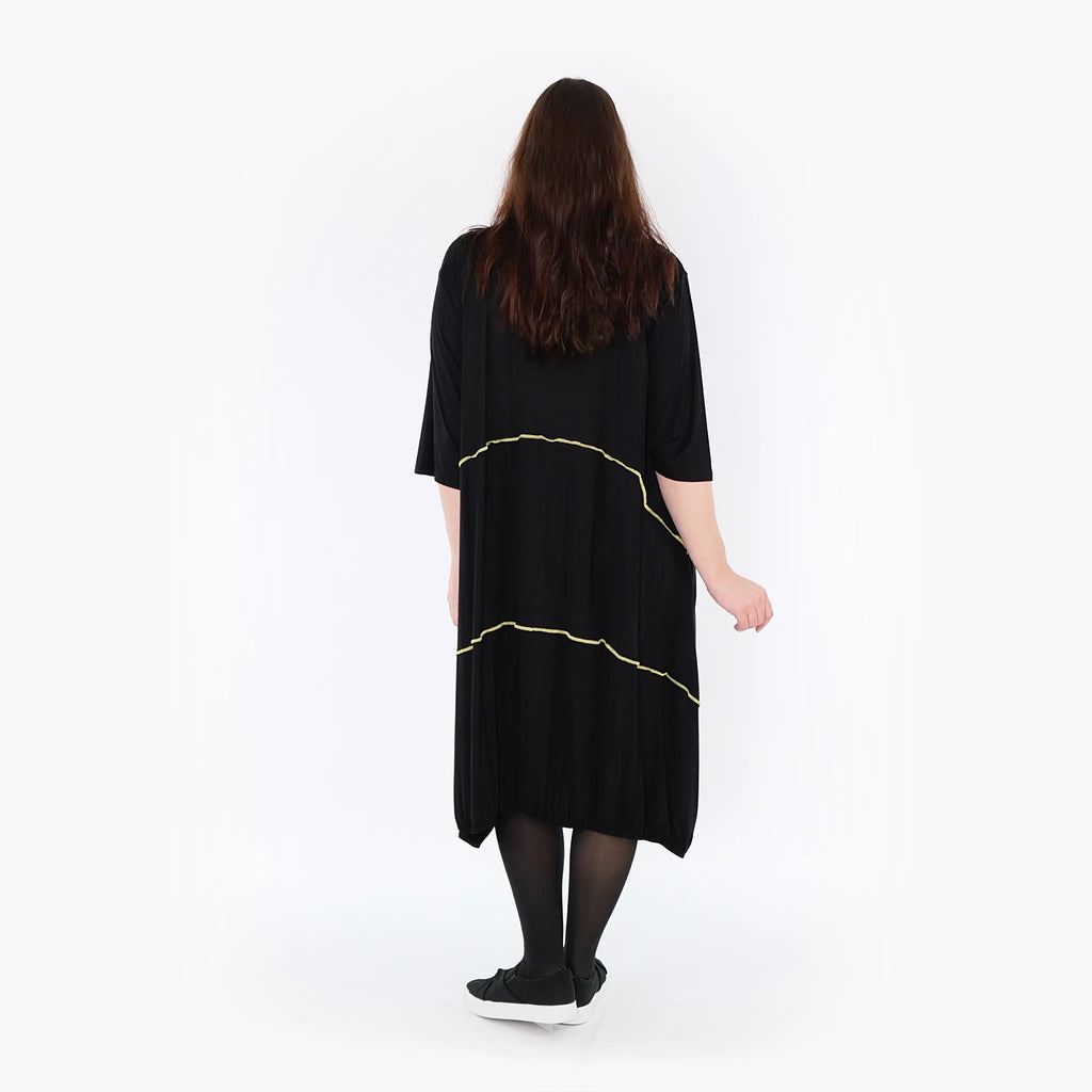 AKH Fashion Kleid 6564 Thea, Schwarz/Gelb