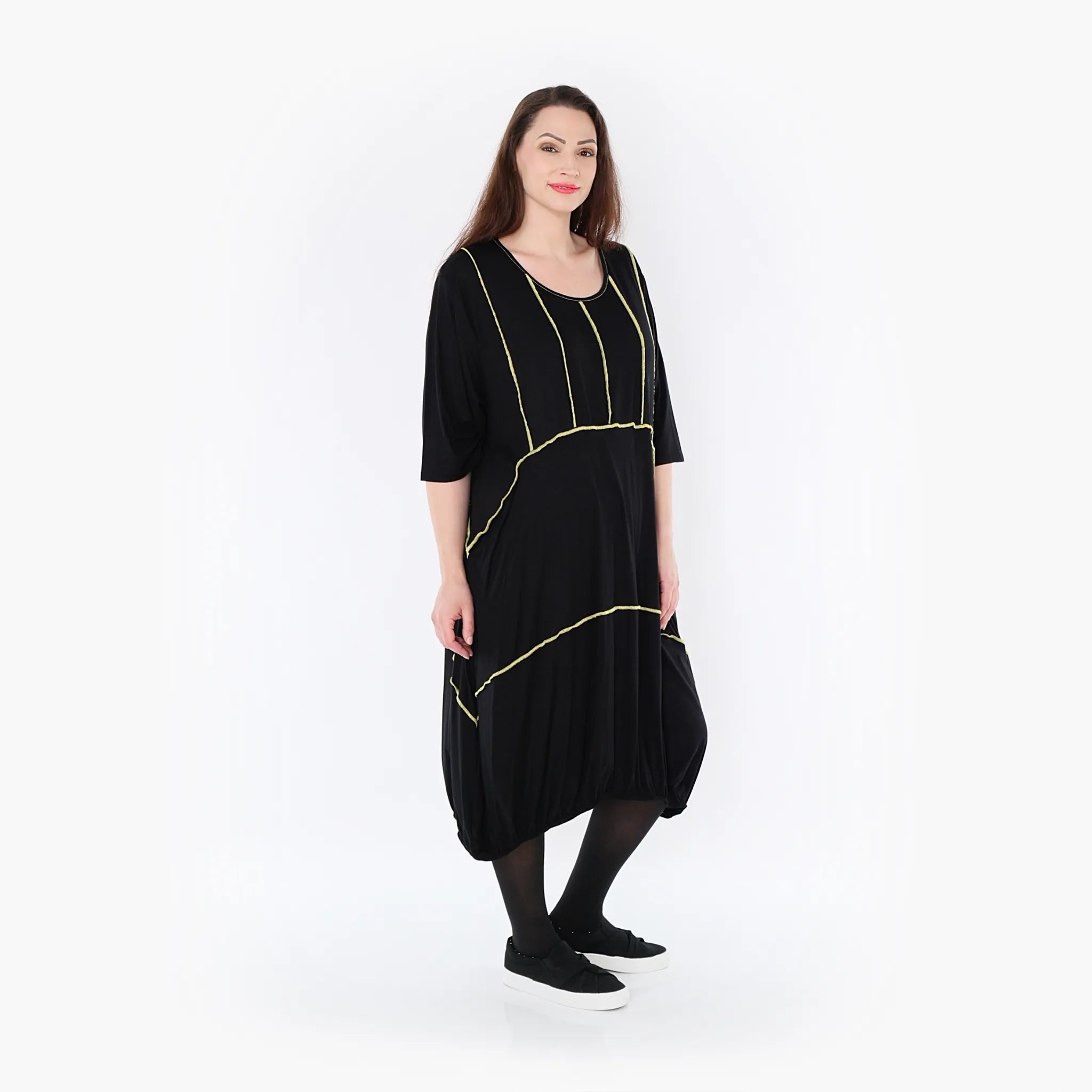 AKH Fashion Kleid 6564 Thea, Schwarz/Gelb