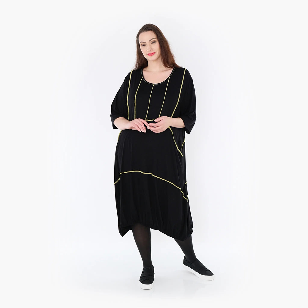 AKH Fashion Kleid 6564 Thea, Schwarz/Gelb