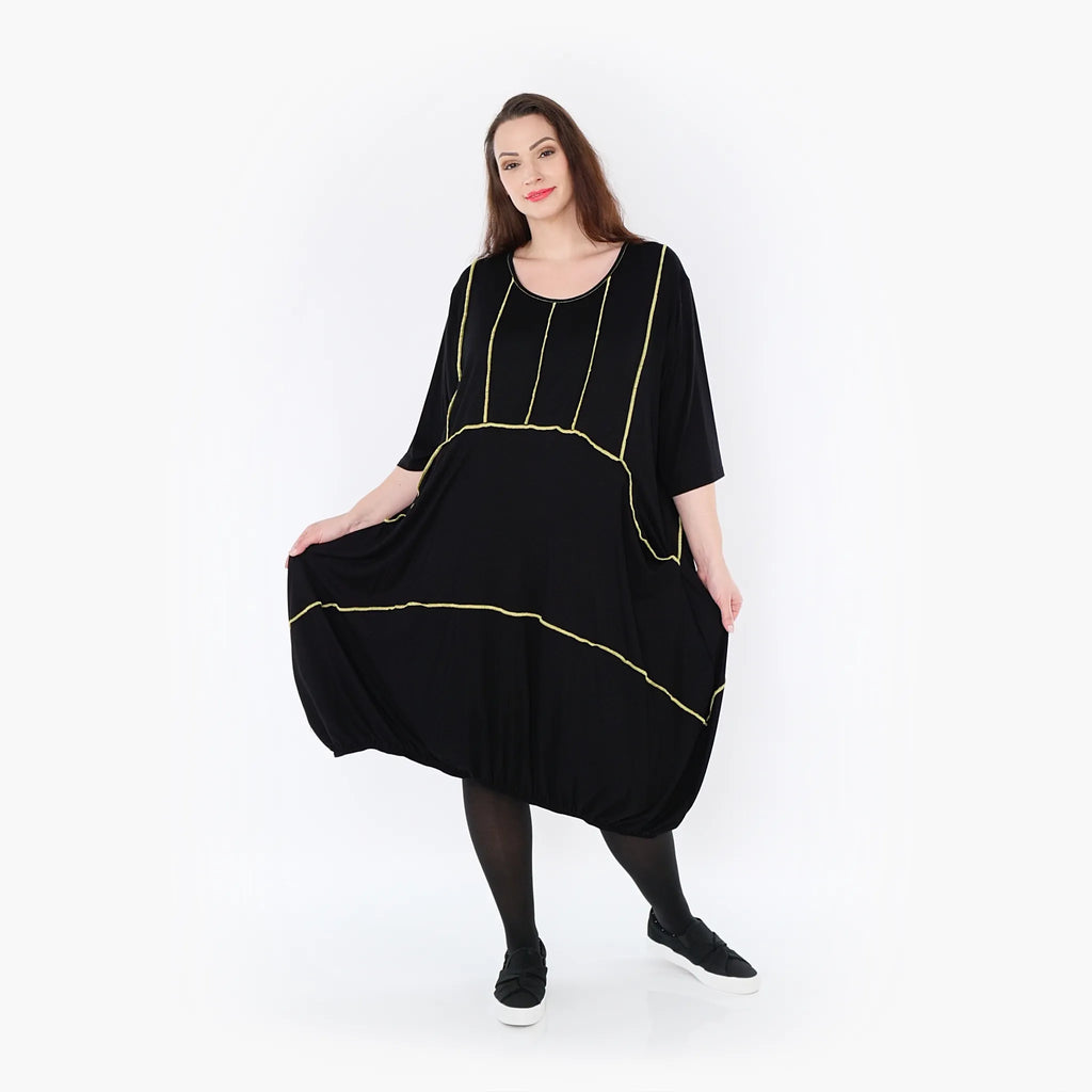 AKH Fashion Kleid 6564 Thea, Schwarz/Gelb