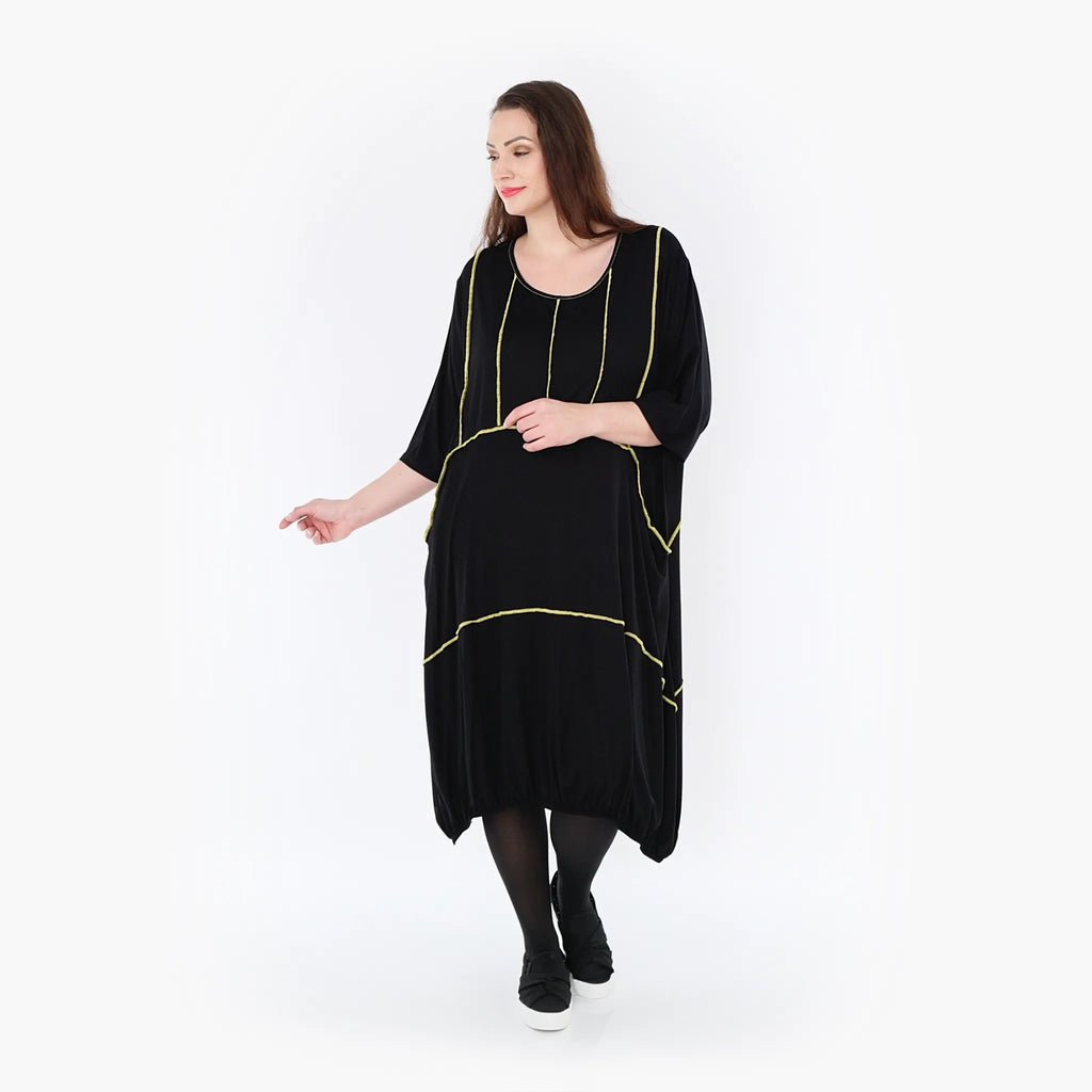 AKH Fashion Kleid 6564 Thea, Schwarz/Gelb