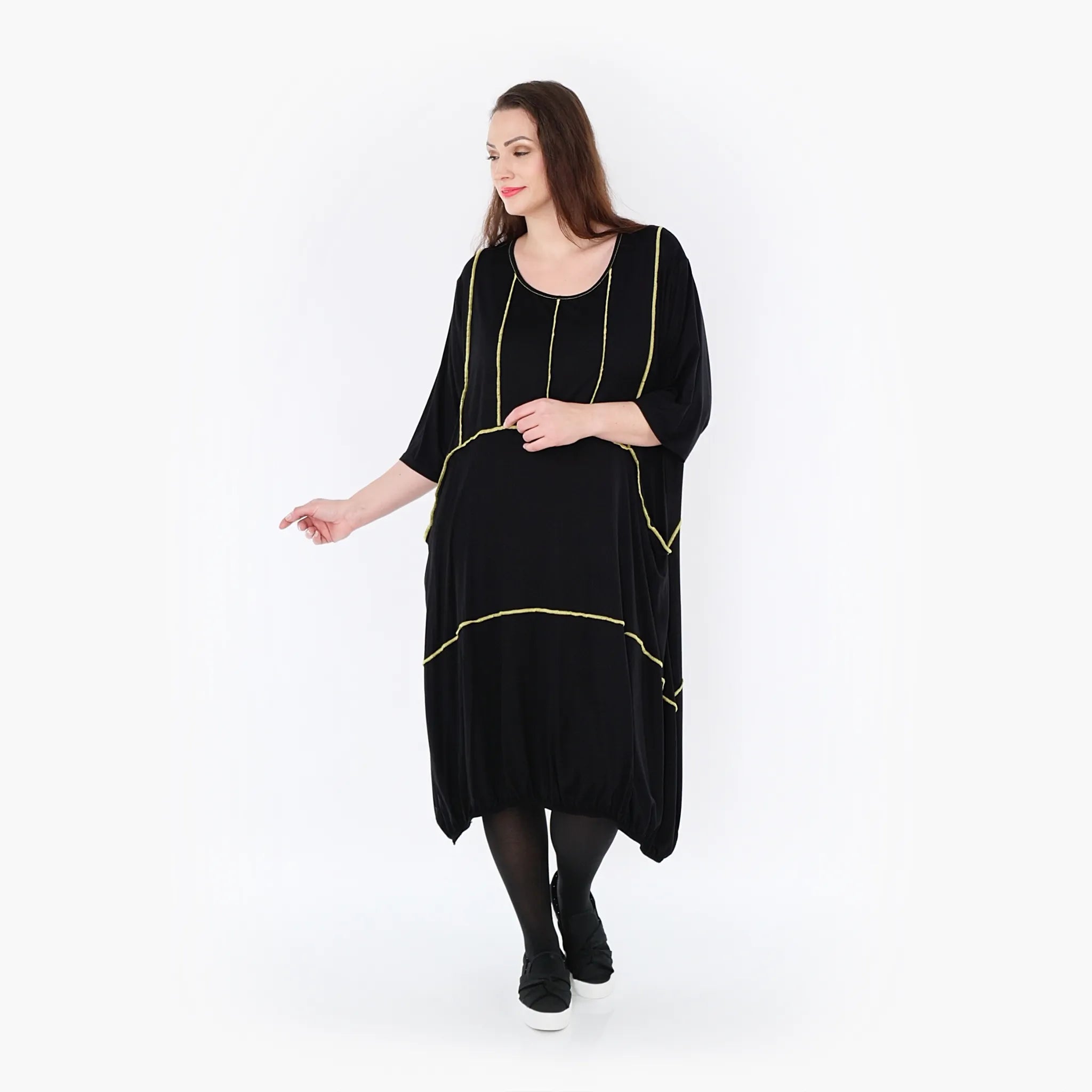 AKH Fashion Kleid 6564 Thea, Schwarz/Gelb