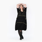 AKH Fashion Kleid 6564 Thea, Schwarz/Gelb