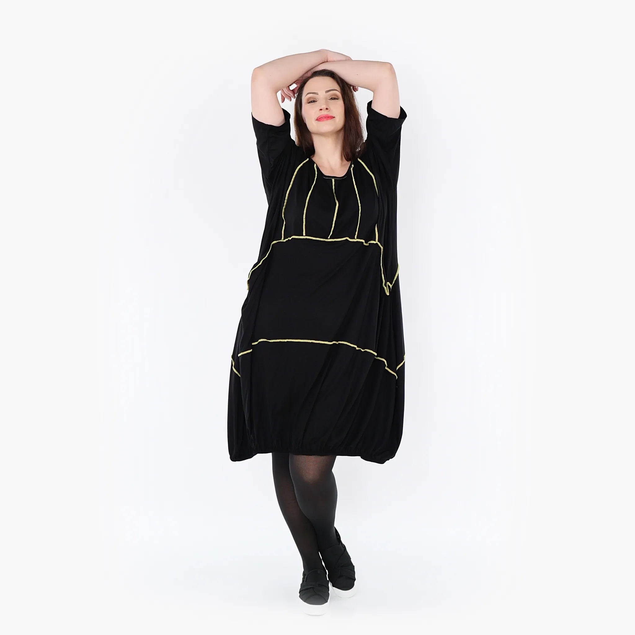 AKH Fashion Kleid 6564 Thea, Schwarz/Gelb