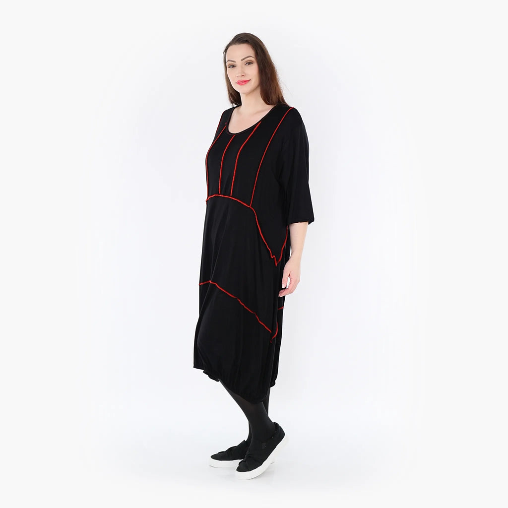 AKH Fashion Kleid 6564 Thea, Schwarz/Rot