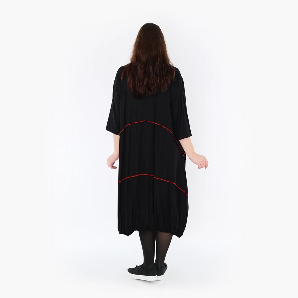 AKH Fashion Kleid 6564 Thea, Schwarz/Rot