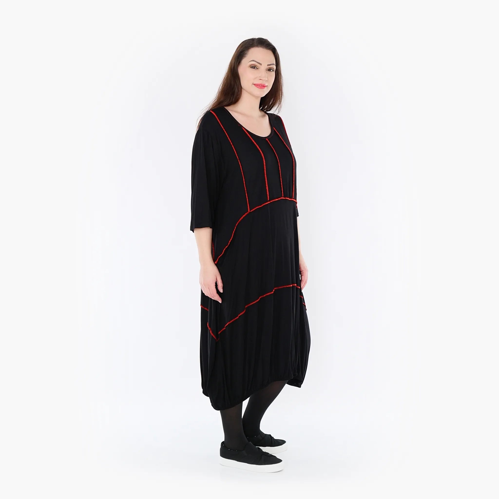 AKH Fashion Kleid 6564 Thea, Schwarz/Rot