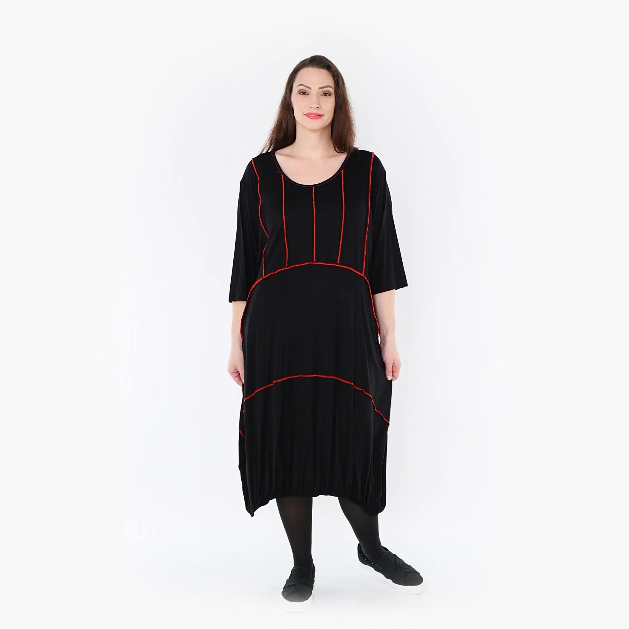 AKH Fashion Kleid 6564 Thea, Schwarz/Rot